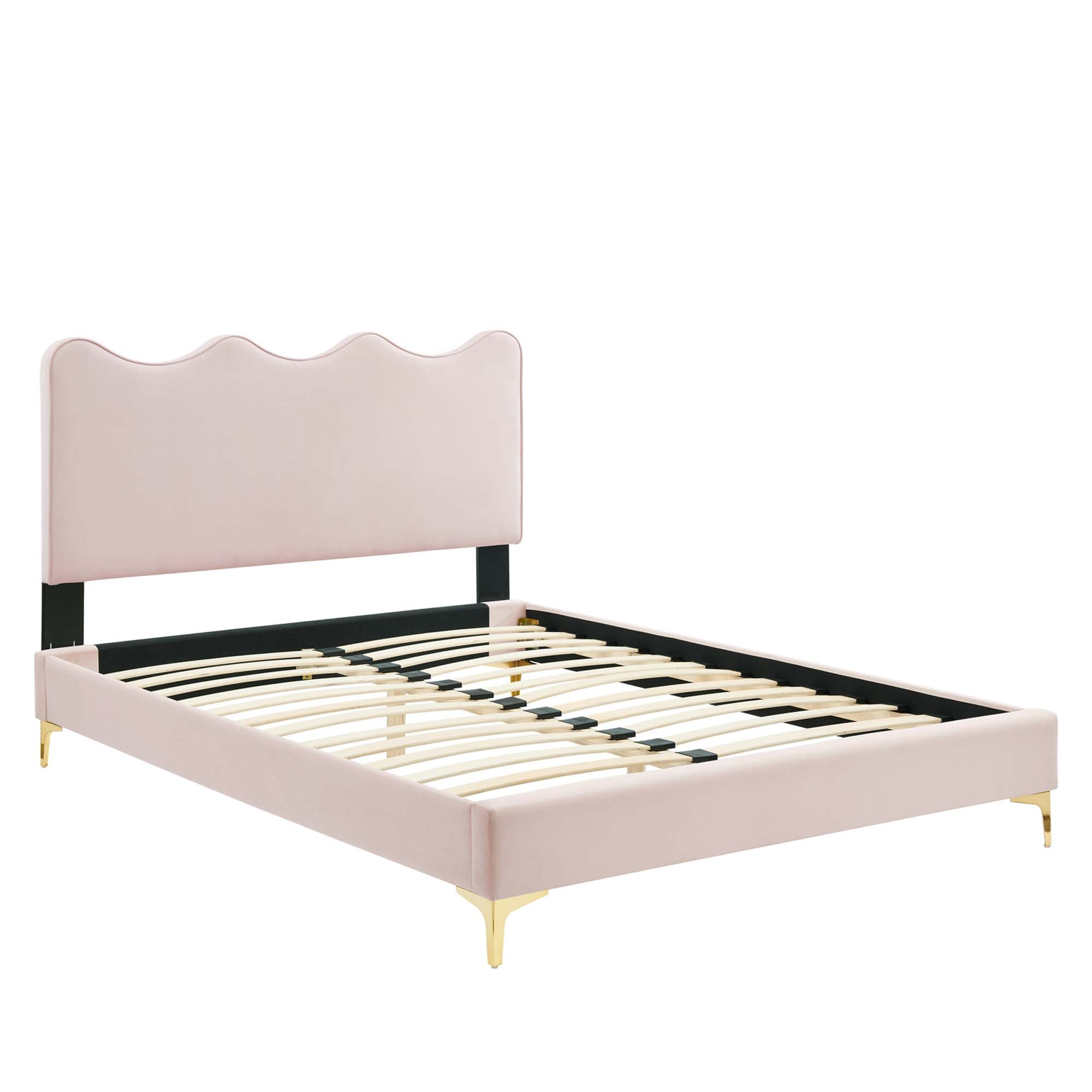 Current Performance Velvet Full Platform Bed, Pink