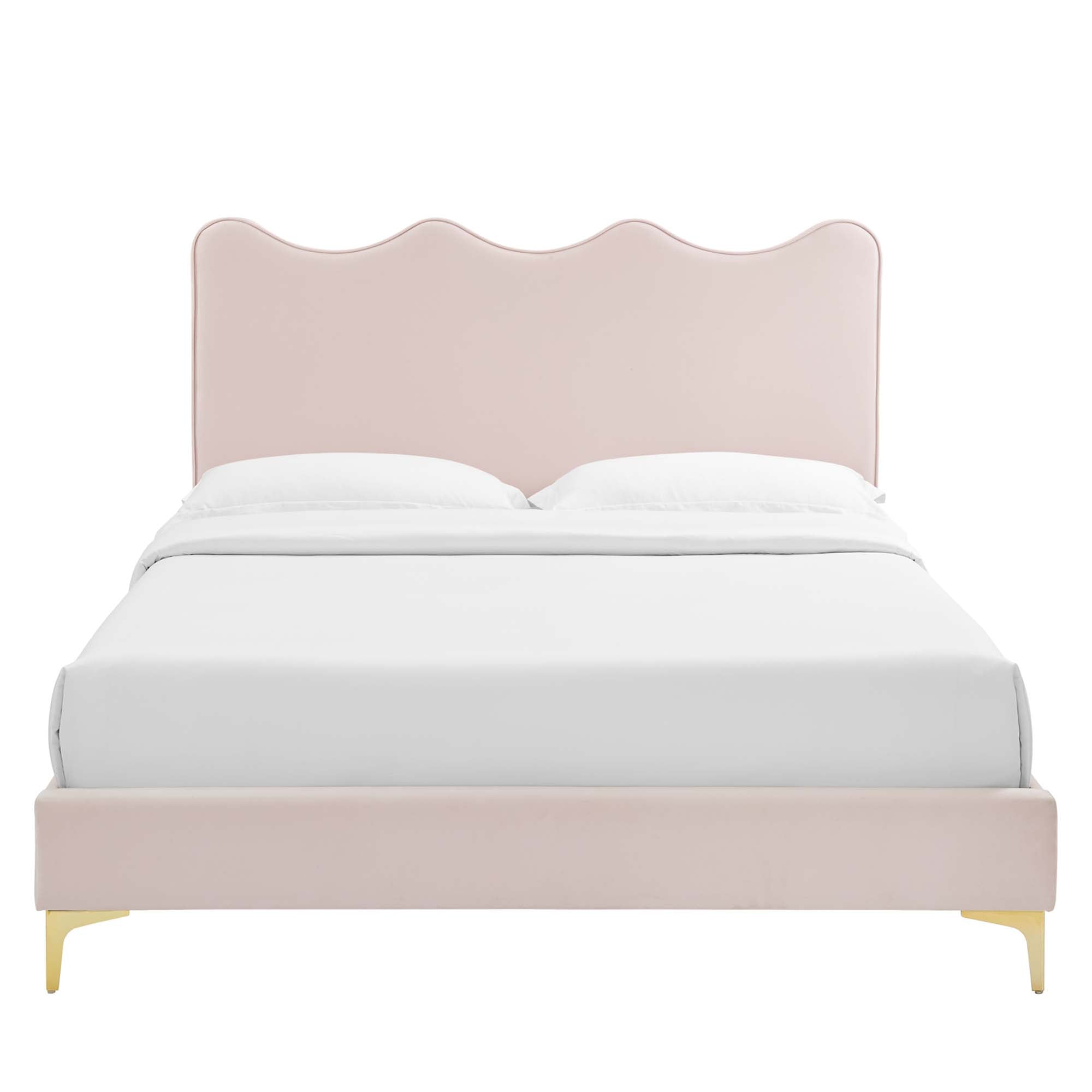 Current Performance Velvet Full Platform Bed, Pink