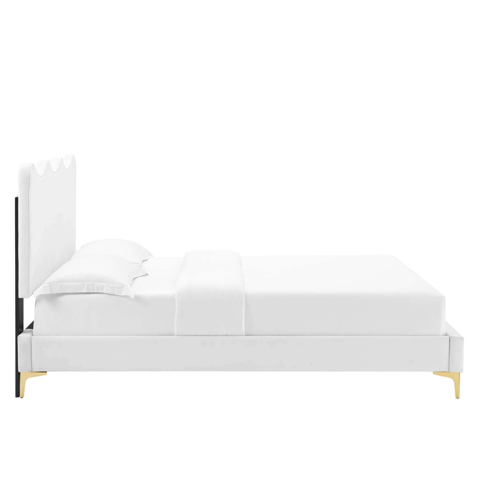 Current Performance Velvet Full Platform Bed, White