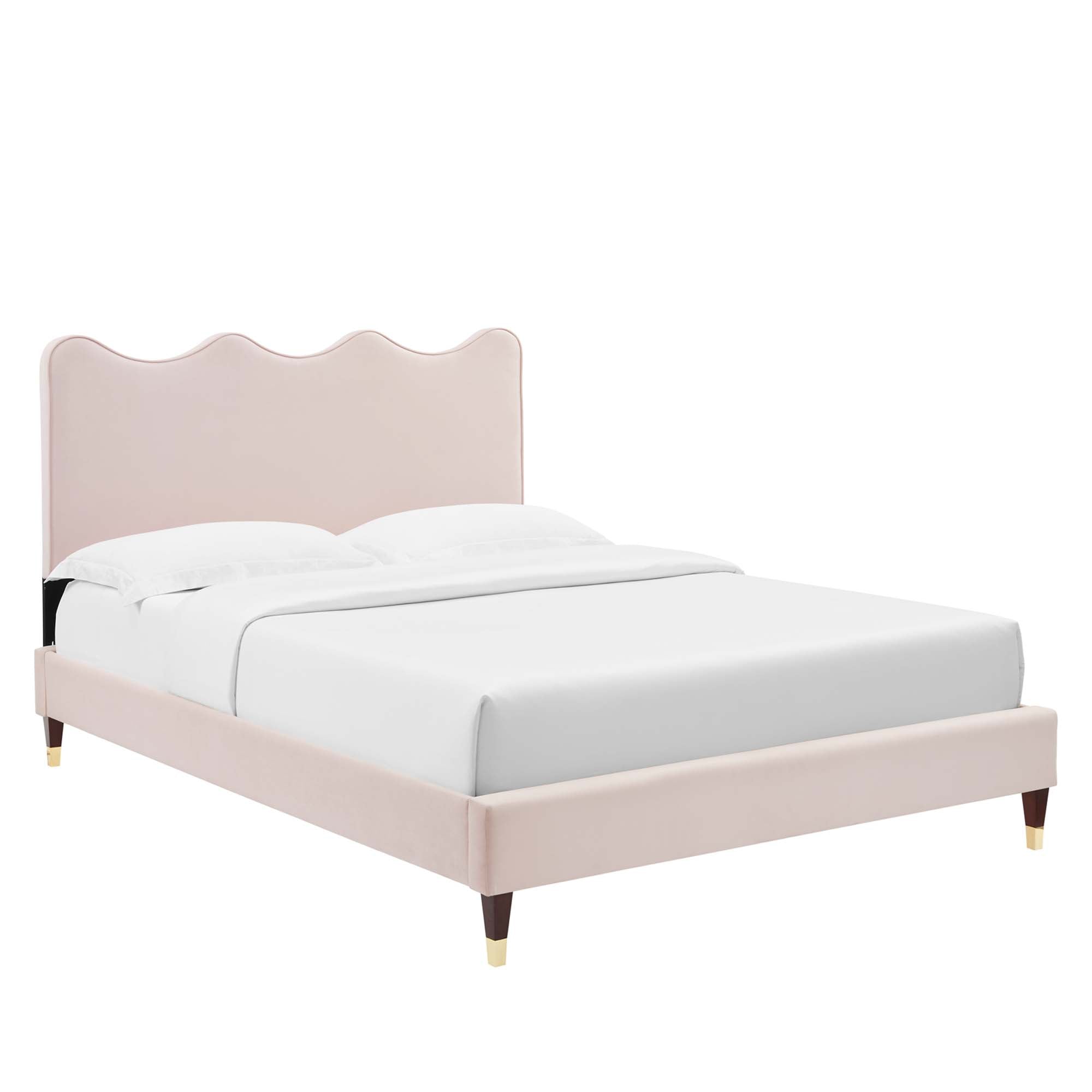 Current Navy Performance Velvet Full Platform Bed