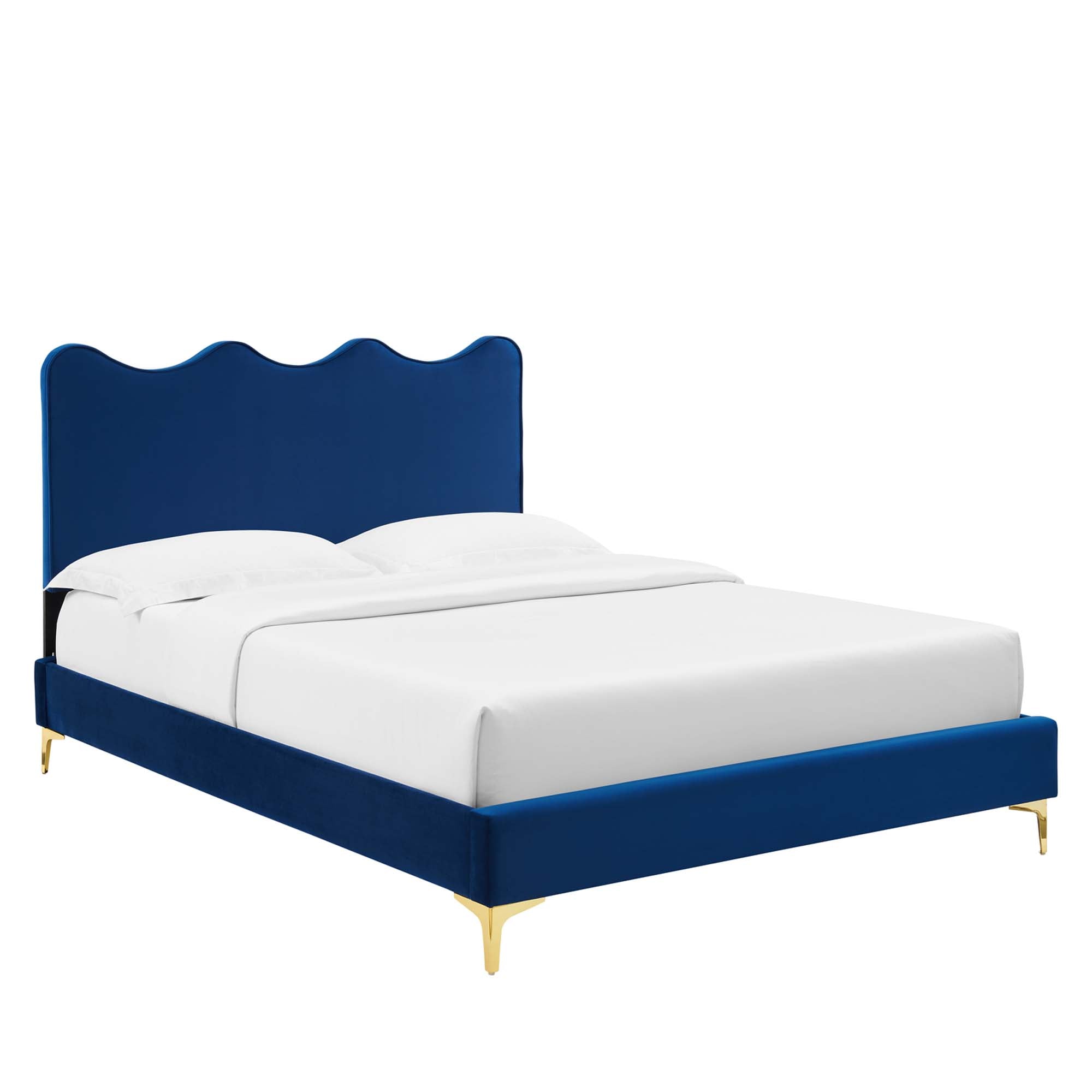 Current Teal Performance Velvet King Platform Bed