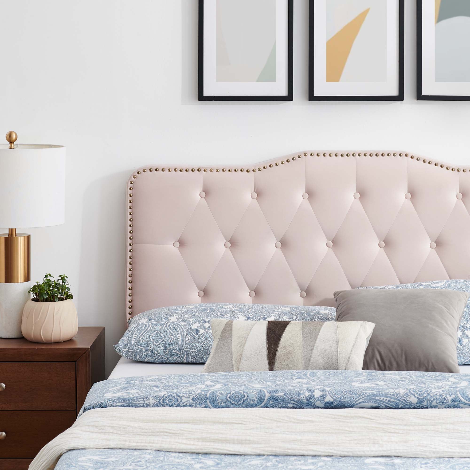 Amber Pink King Platform Bed