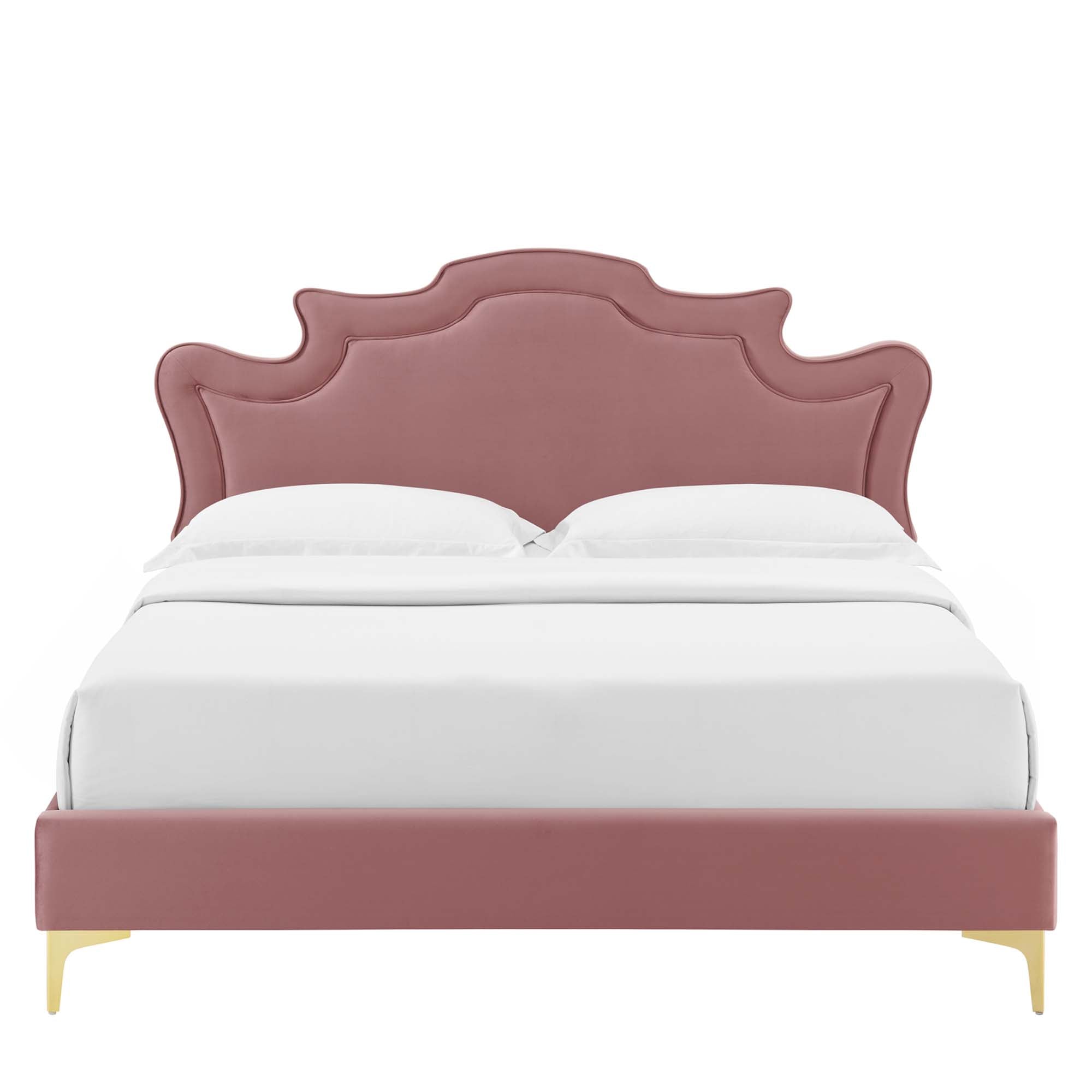 Neena Dusty Rose Performance Velvet Twin Bed