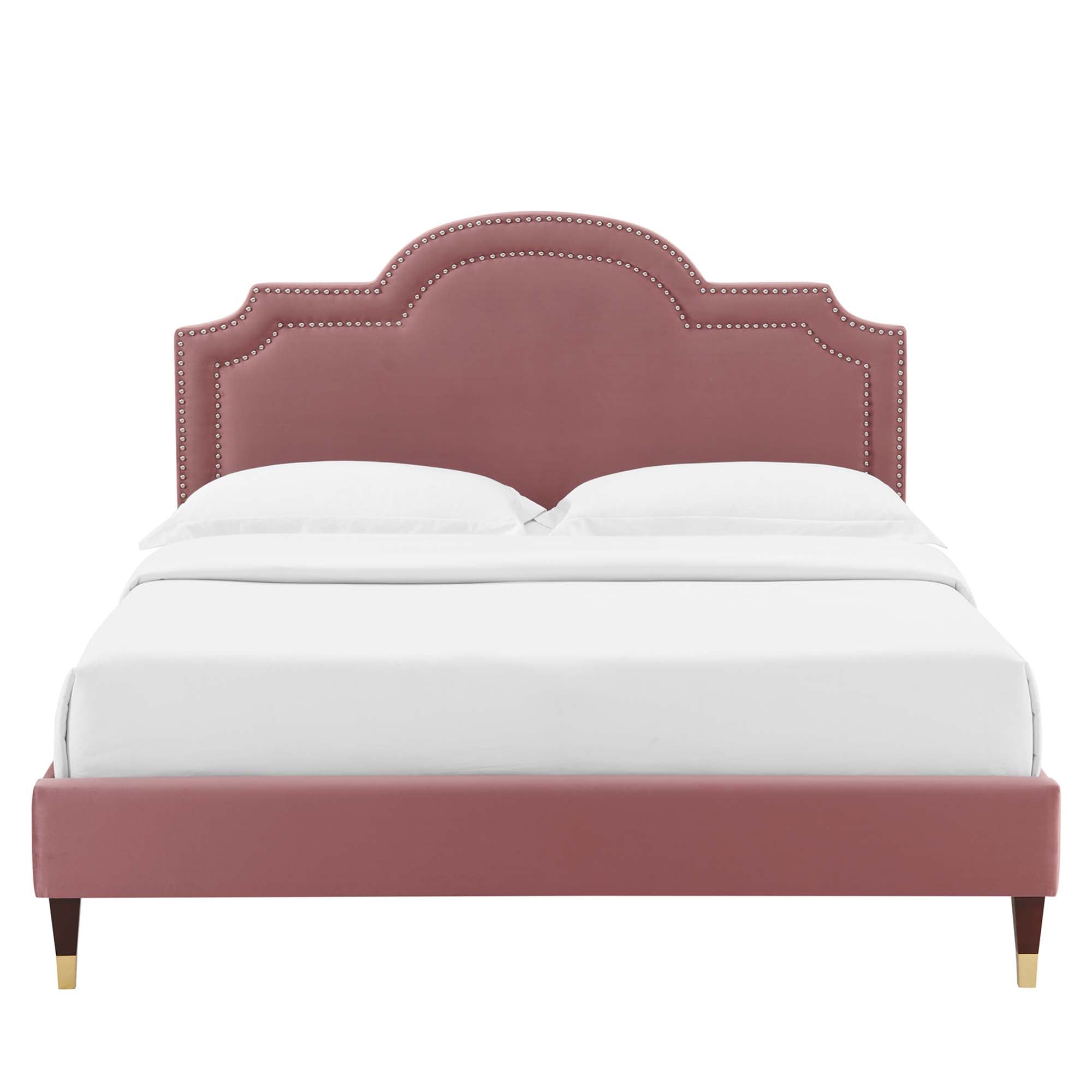 Aviana Dusty Rose Performance Velvet Twin Bed