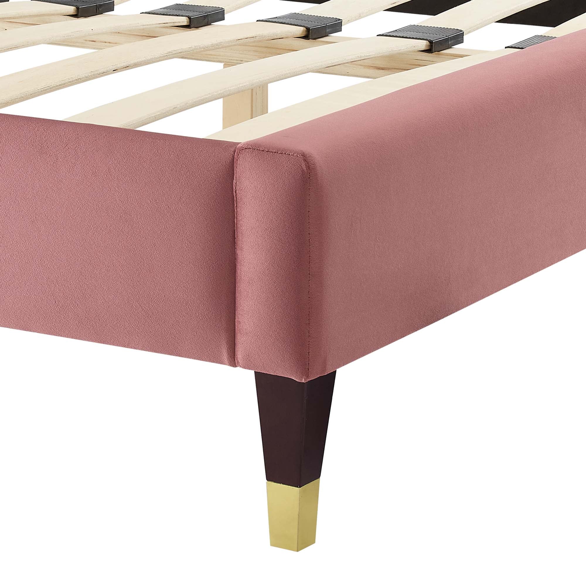 Liva Dusty Rose Performance Velvet Twin Bed