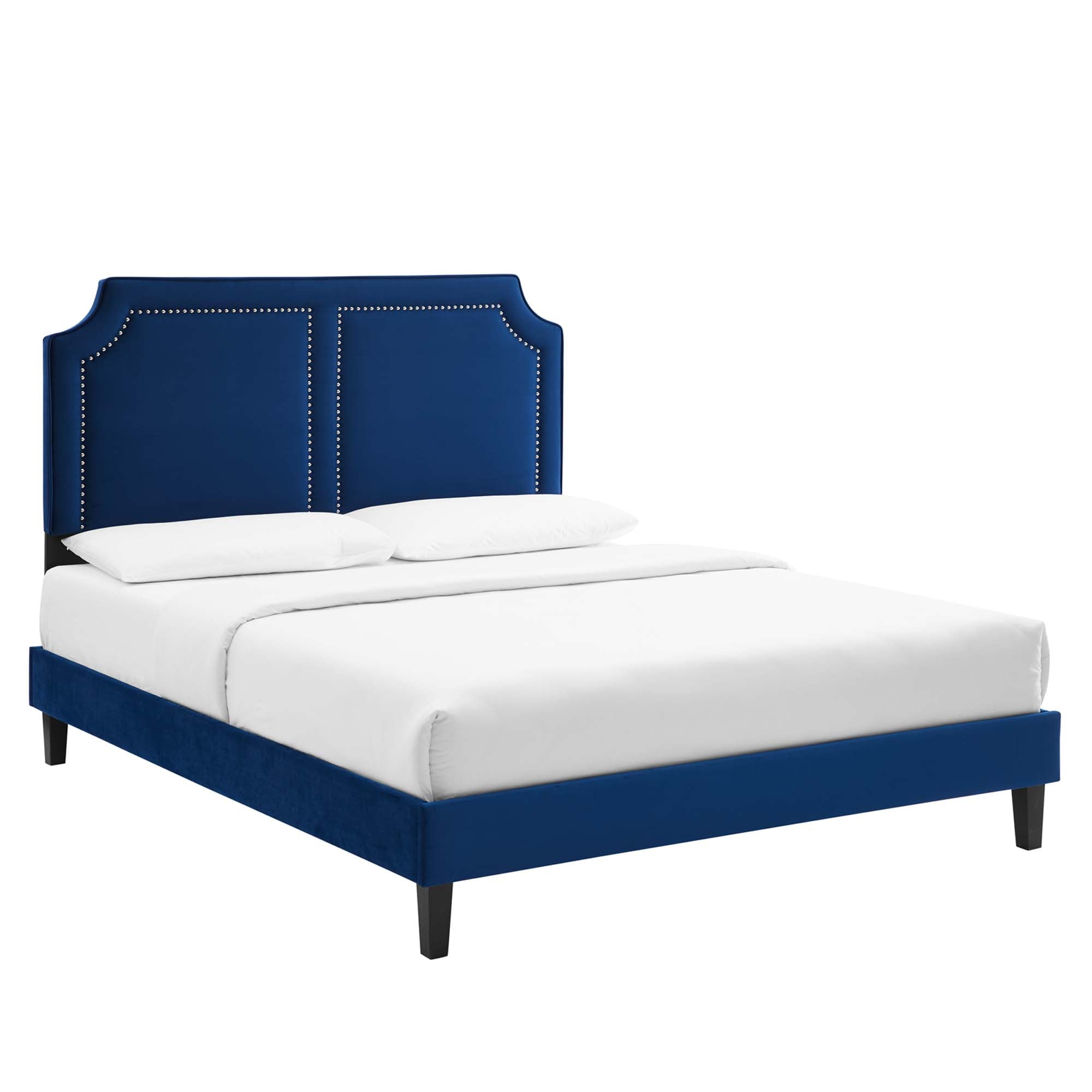 Novi Navy Performance Velvet Twin Bed