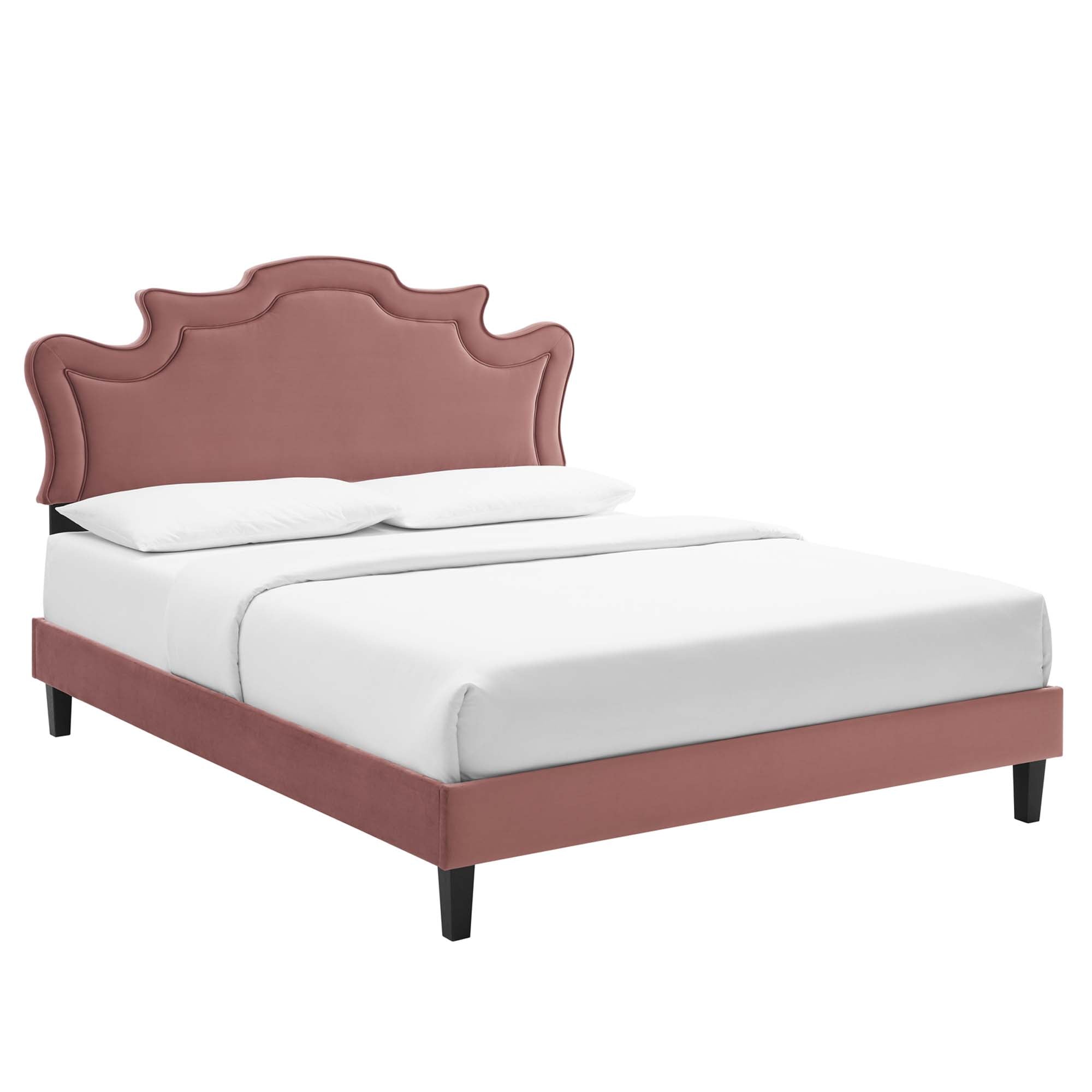 Neena Navy Performance Velvet Twin Bed