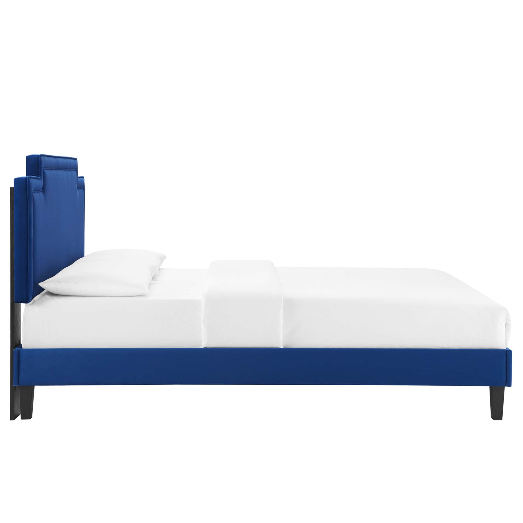 Liva Navy Performance Velvet Twin Bed