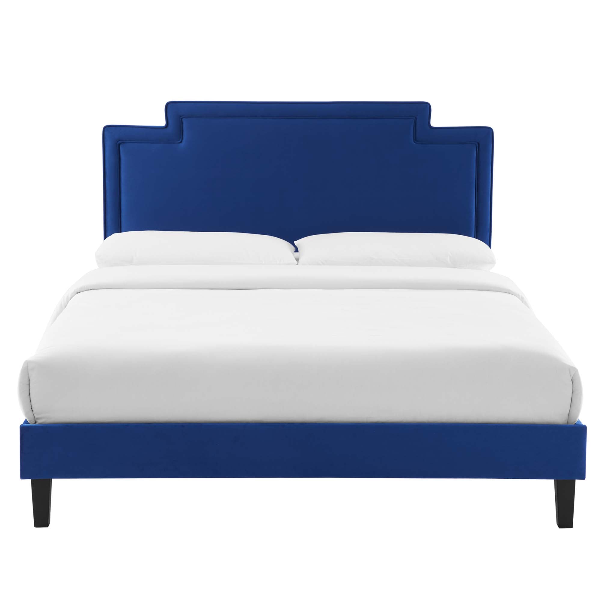 Liva Navy Performance Velvet Twin Bed