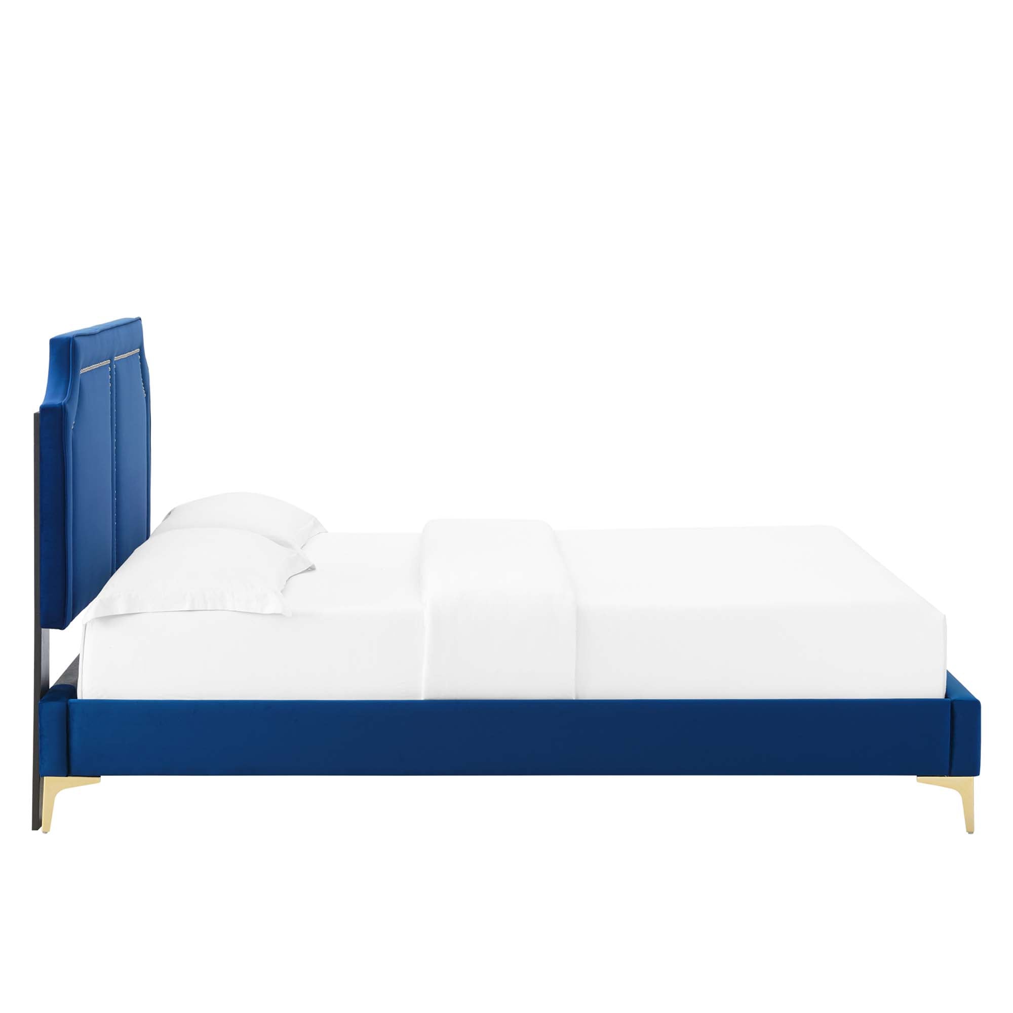 Novi Navy Performance Velvet Full Bed