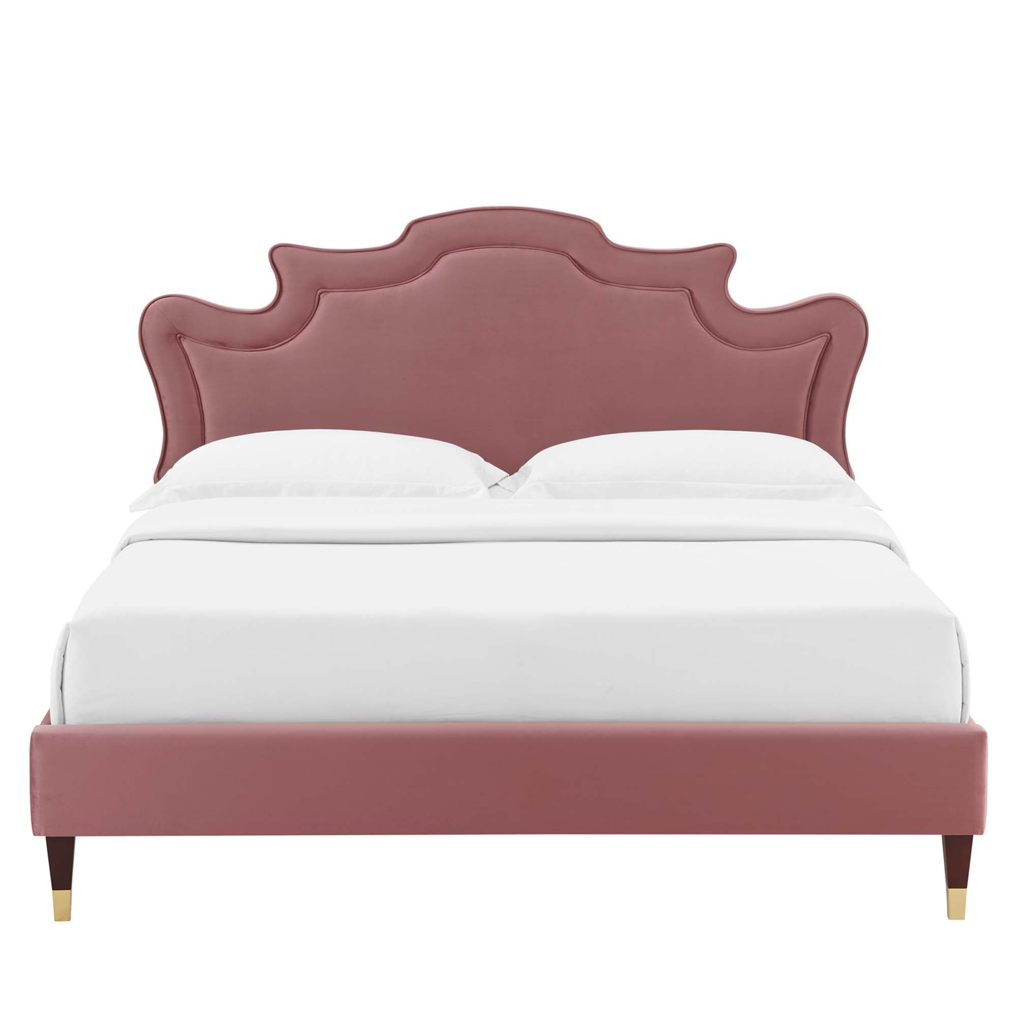 Neena Dusty Rose Performance Velvet Full Bed