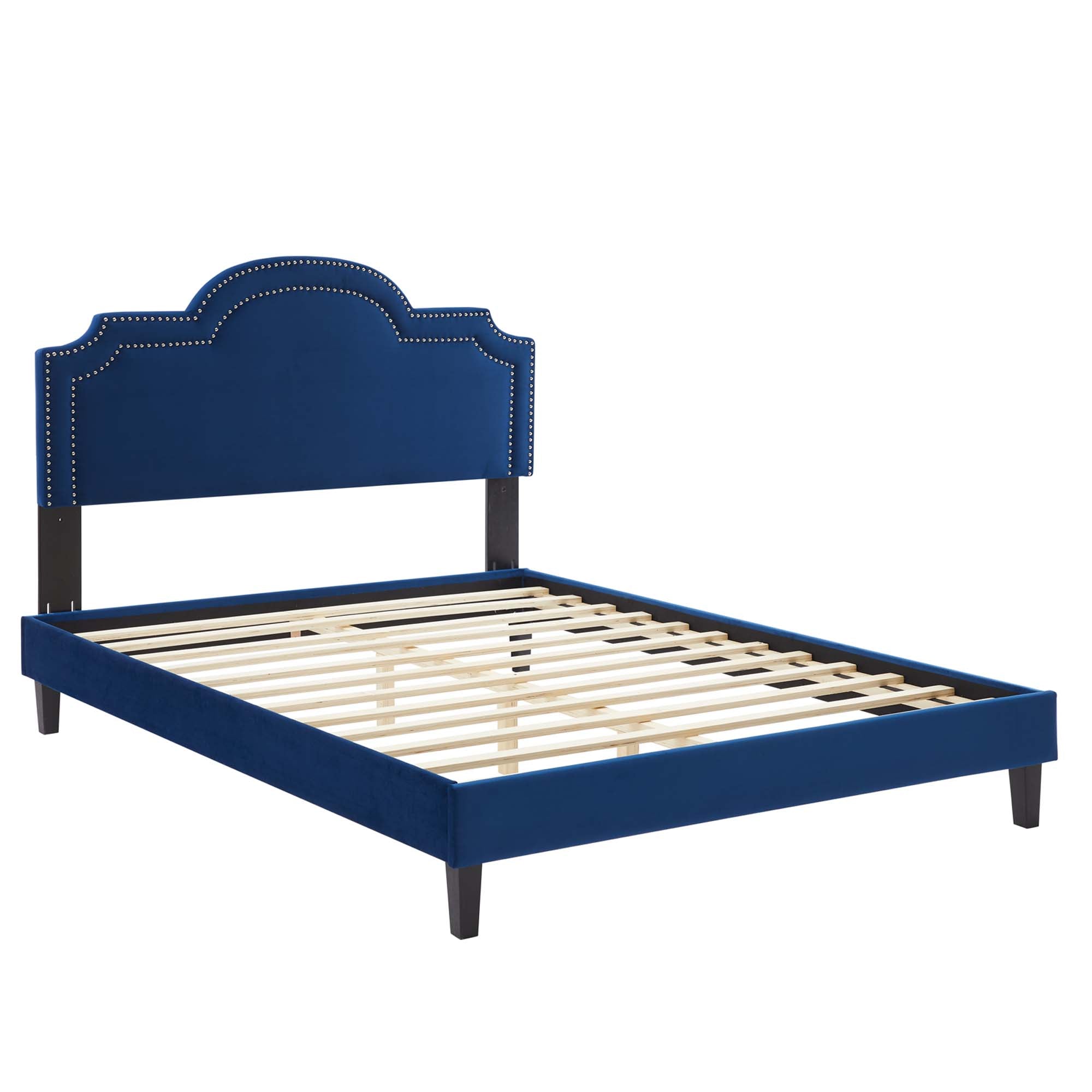 Aviana Navy Performance Velvet Queen Bed