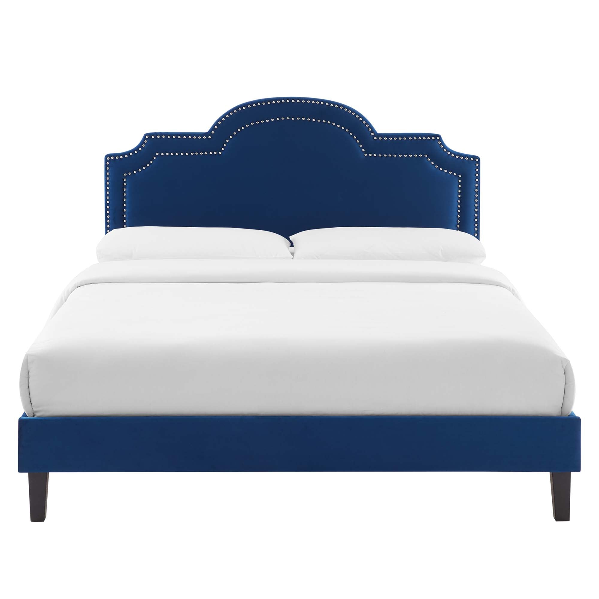 Aviana Navy Performance Velvet Queen Bed