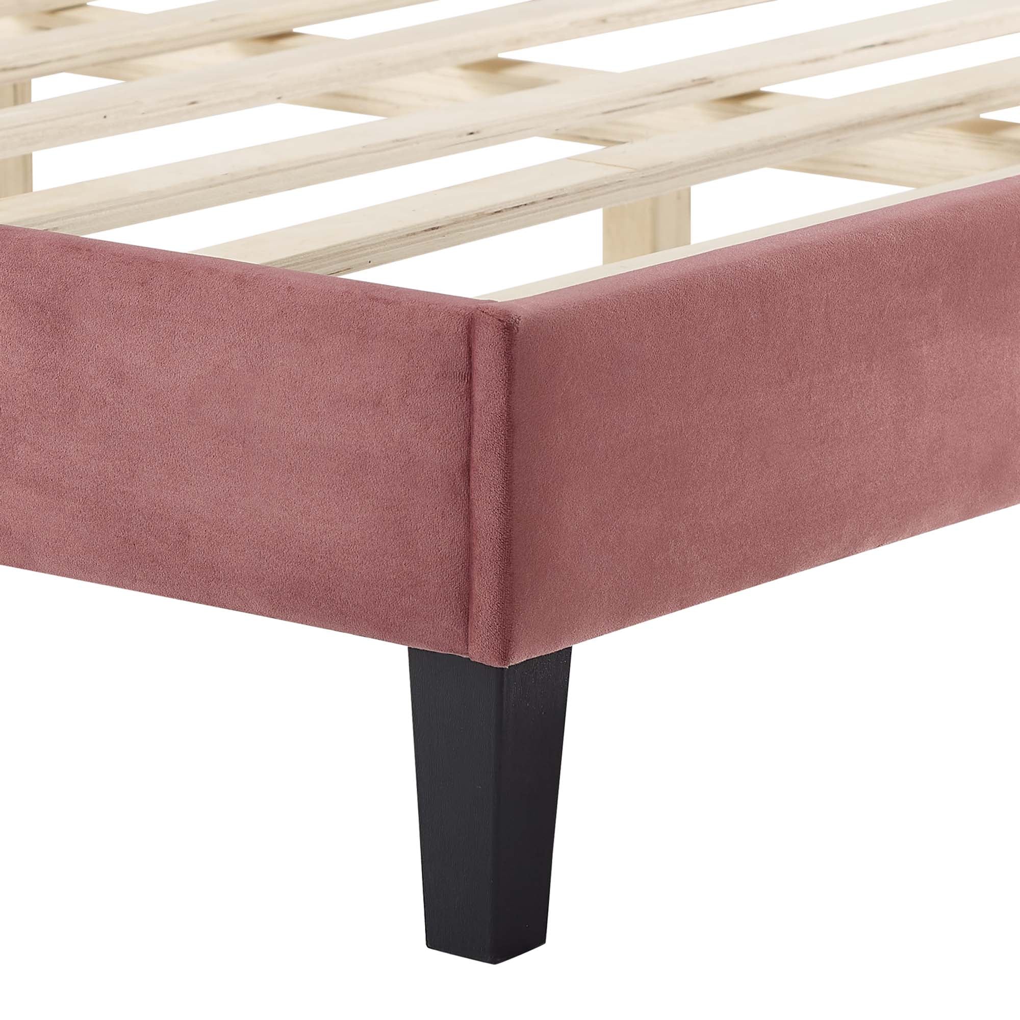 Sasha Dusty Rose Button-Tufted Performance Velvet King Bed