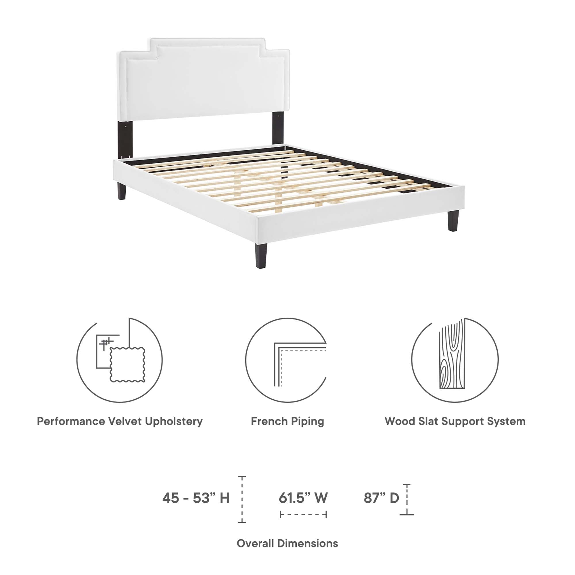 Liva White Performance Velvet King Bed