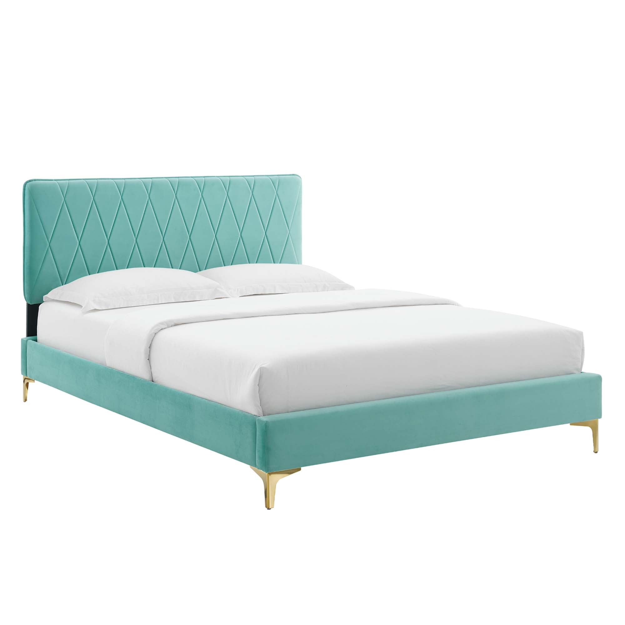 Phillipa White Performance Velvet King Platform Bed