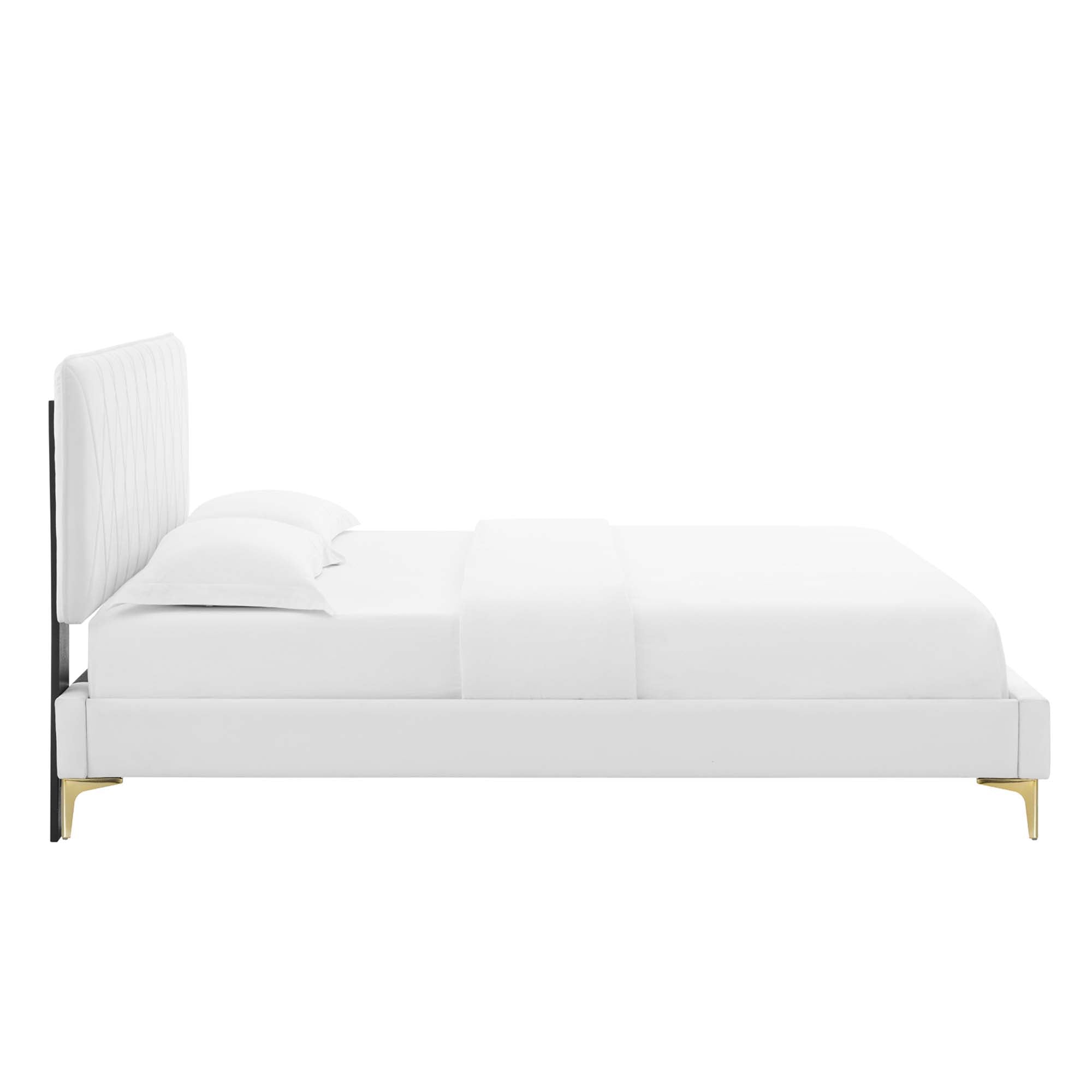 Phillipa White Performance Velvet King Platform Bed