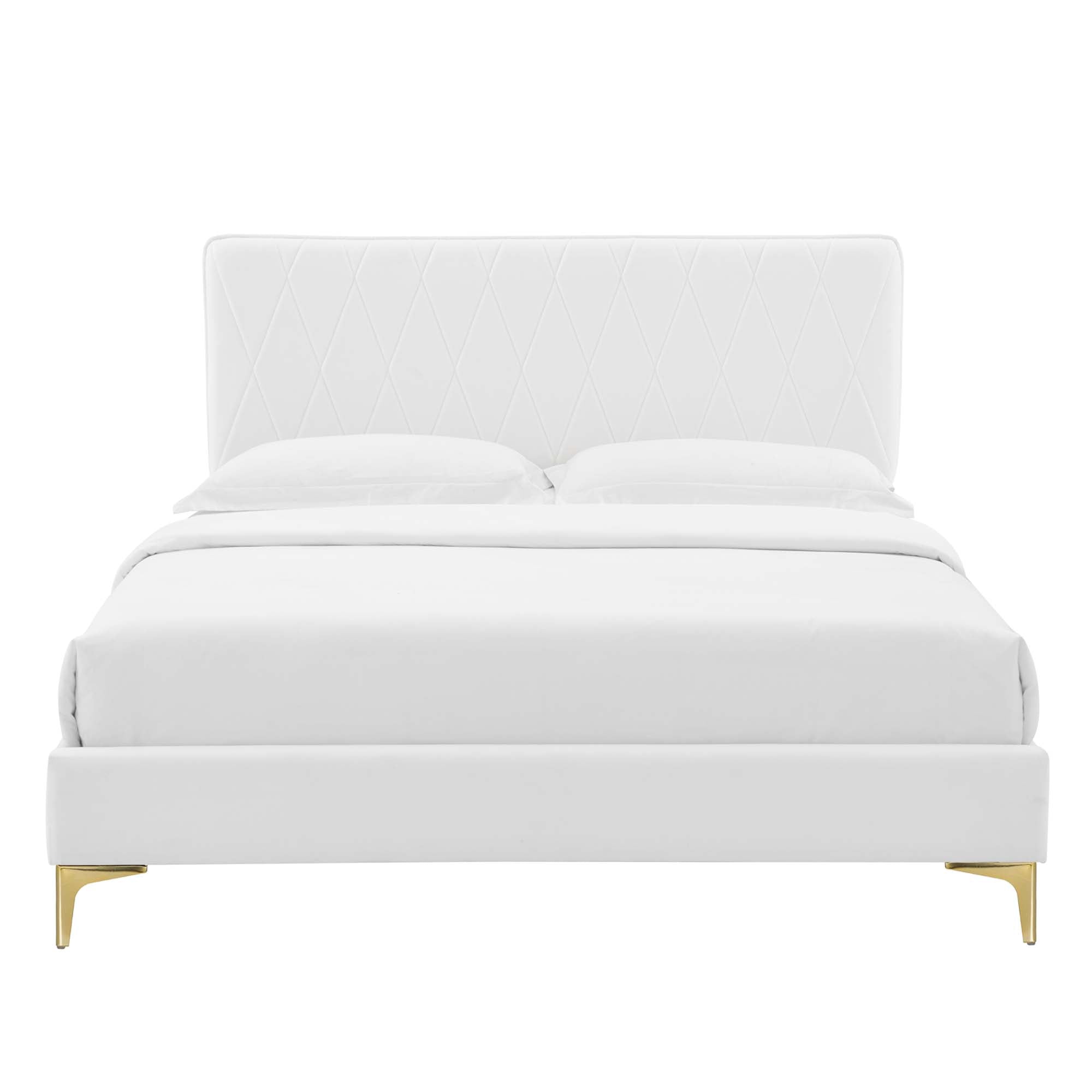 Phillipa White Performance Velvet King Platform Bed