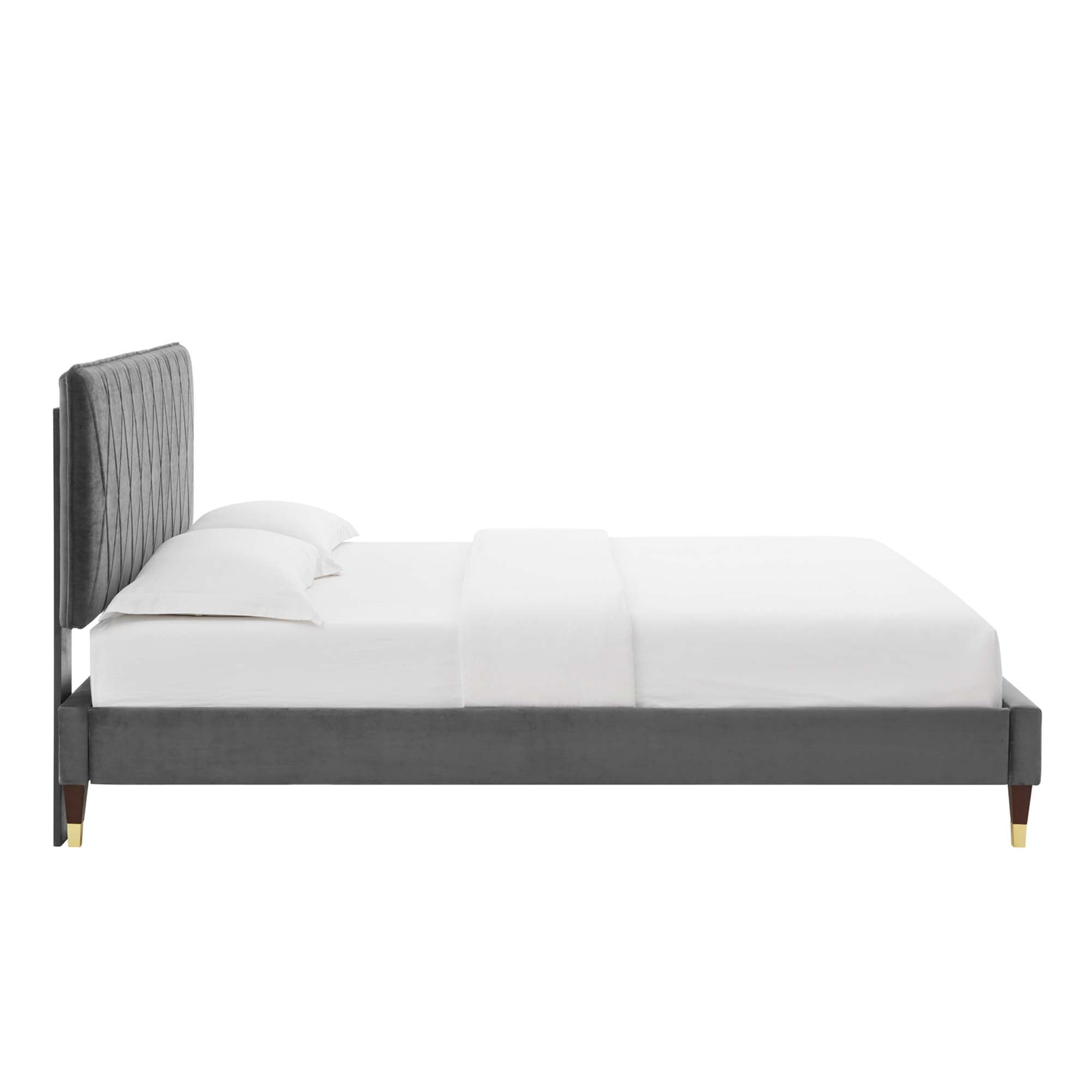 Phillipa Charcoal Performance Velvet King Platform Bed