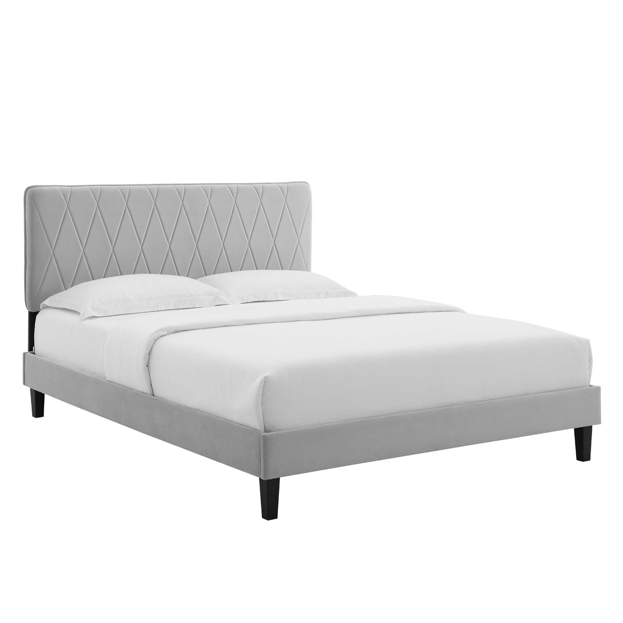 Phillipa White Performance Velvet King Platform Bed