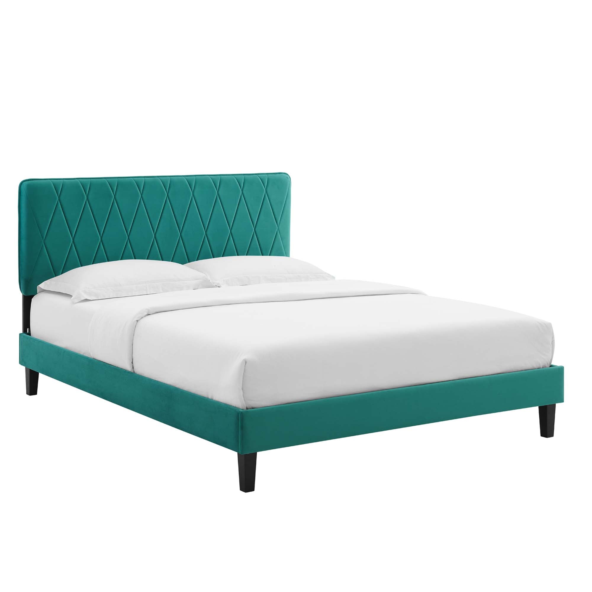 Phillipa White Performance Velvet King Platform Bed