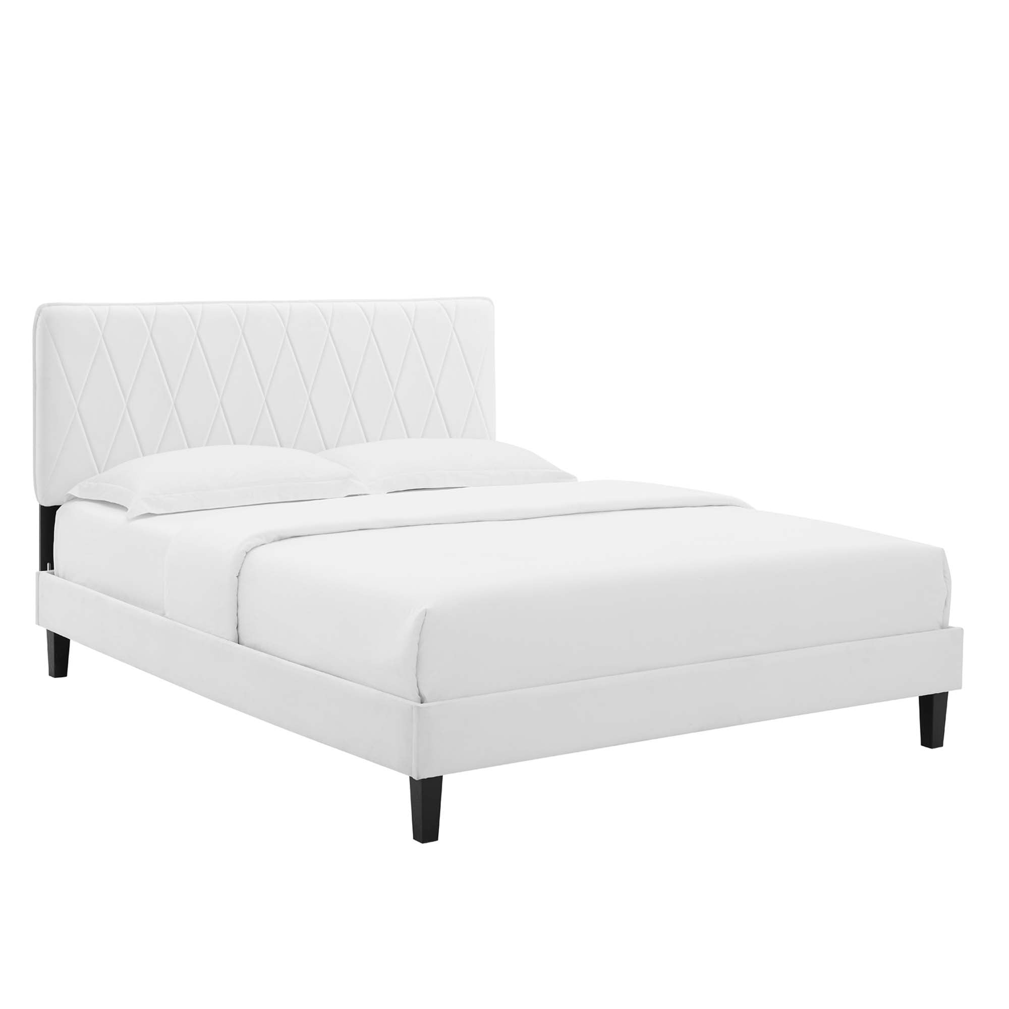 Phillipa White Performance Velvet King Platform Bed