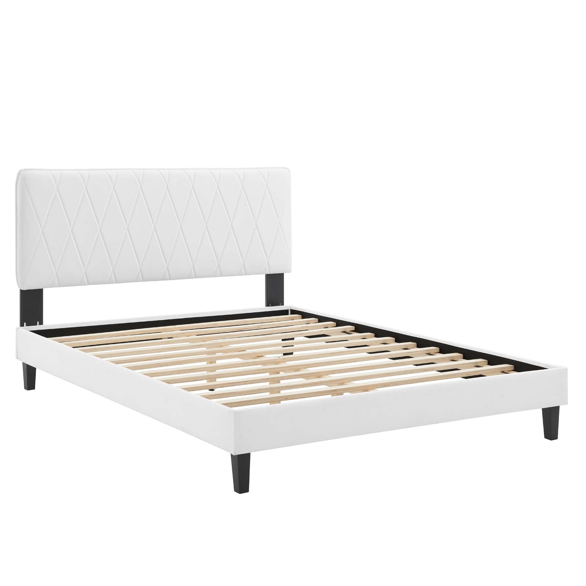 Phillipa White Performance Velvet King Platform Bed