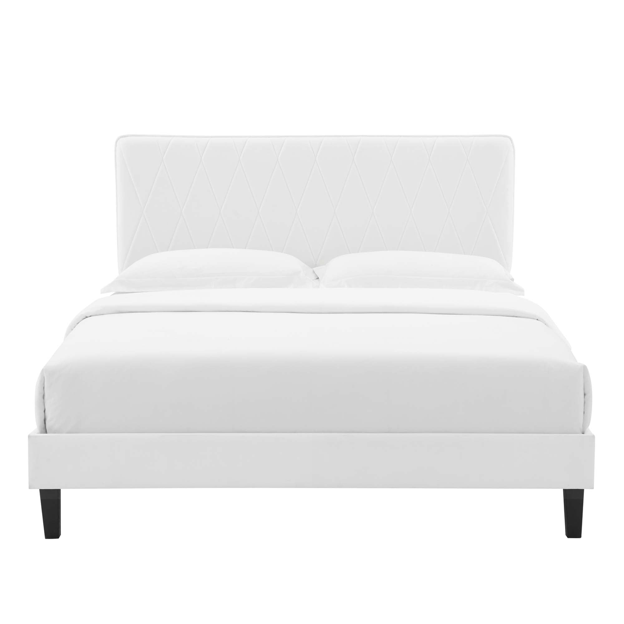 Phillipa White Performance Velvet King Platform Bed