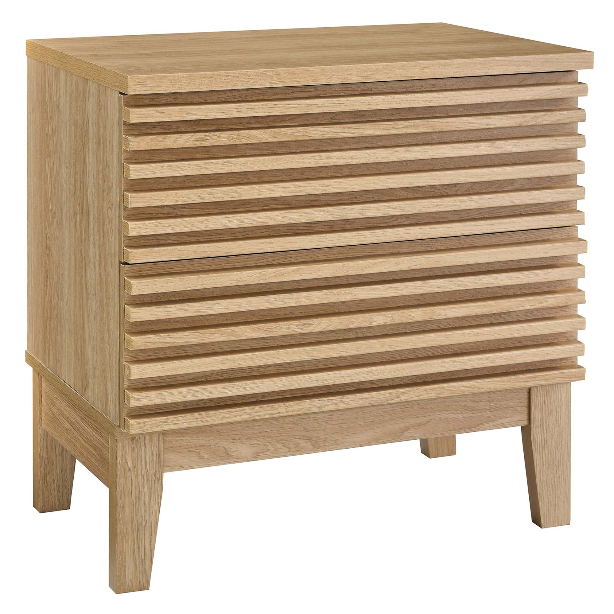 Render Two-Drawer Nightstand, Oak