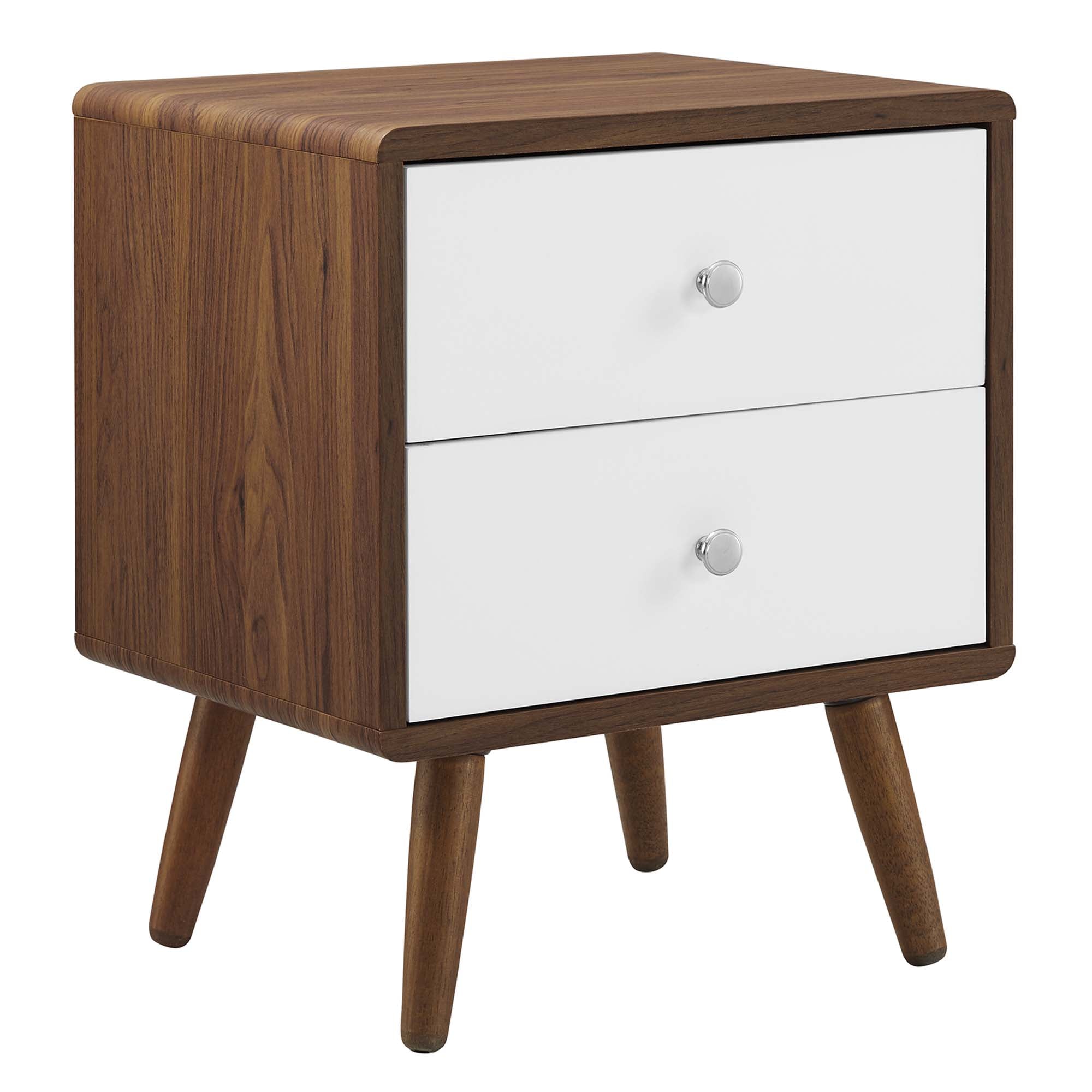Transmit 2-Drawer Nightstand, Walnut White