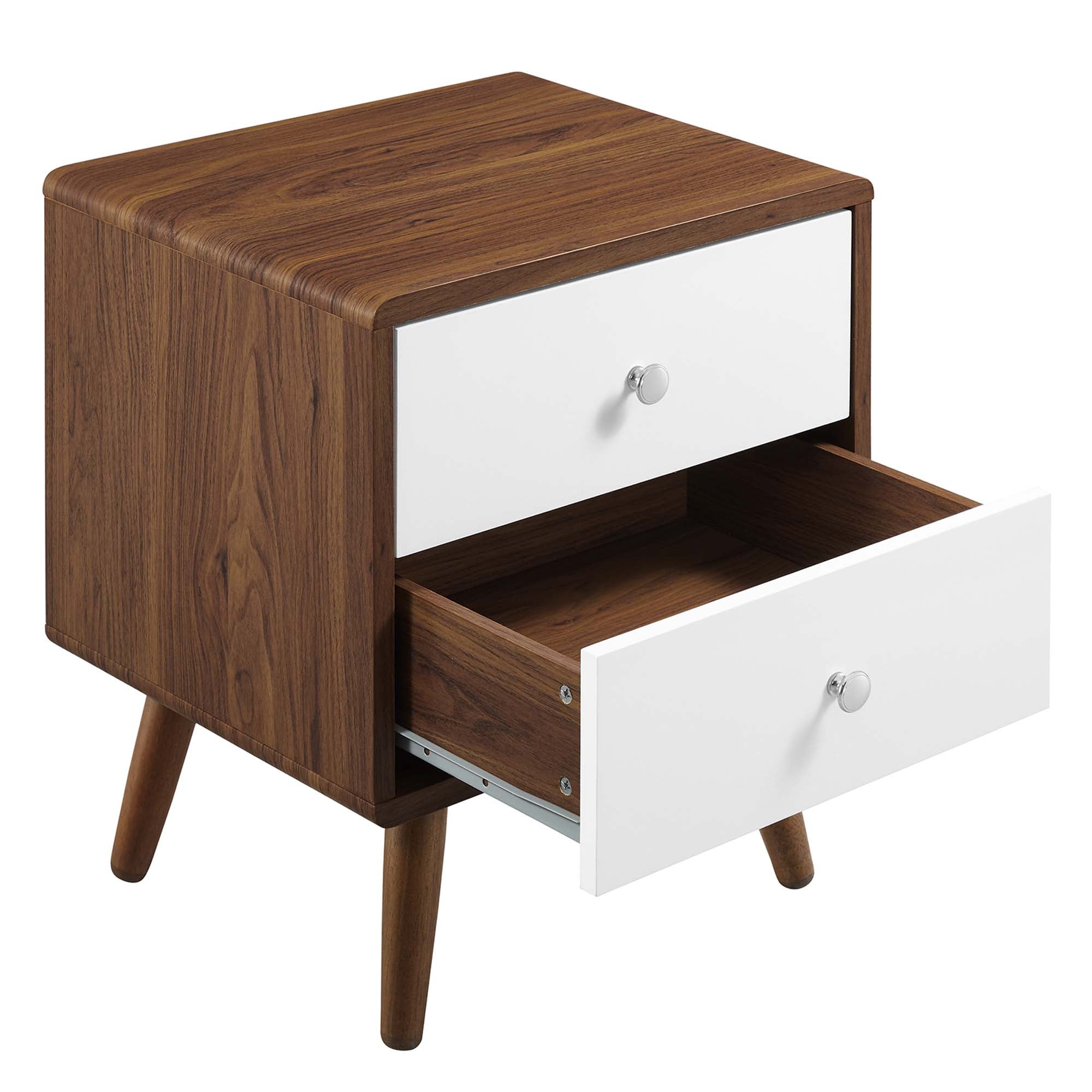 Transmit 2-Drawer Nightstand, Walnut White
