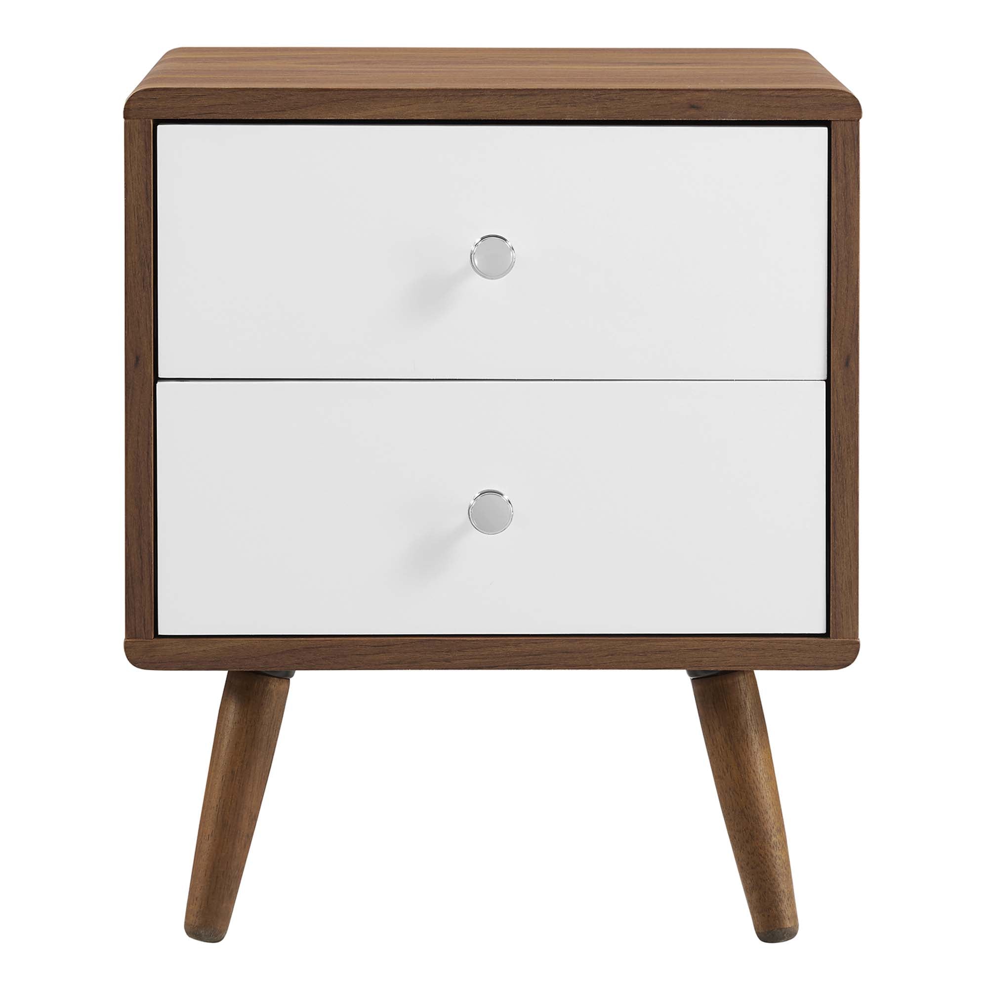 Transmit 2-Drawer Nightstand, Walnut White