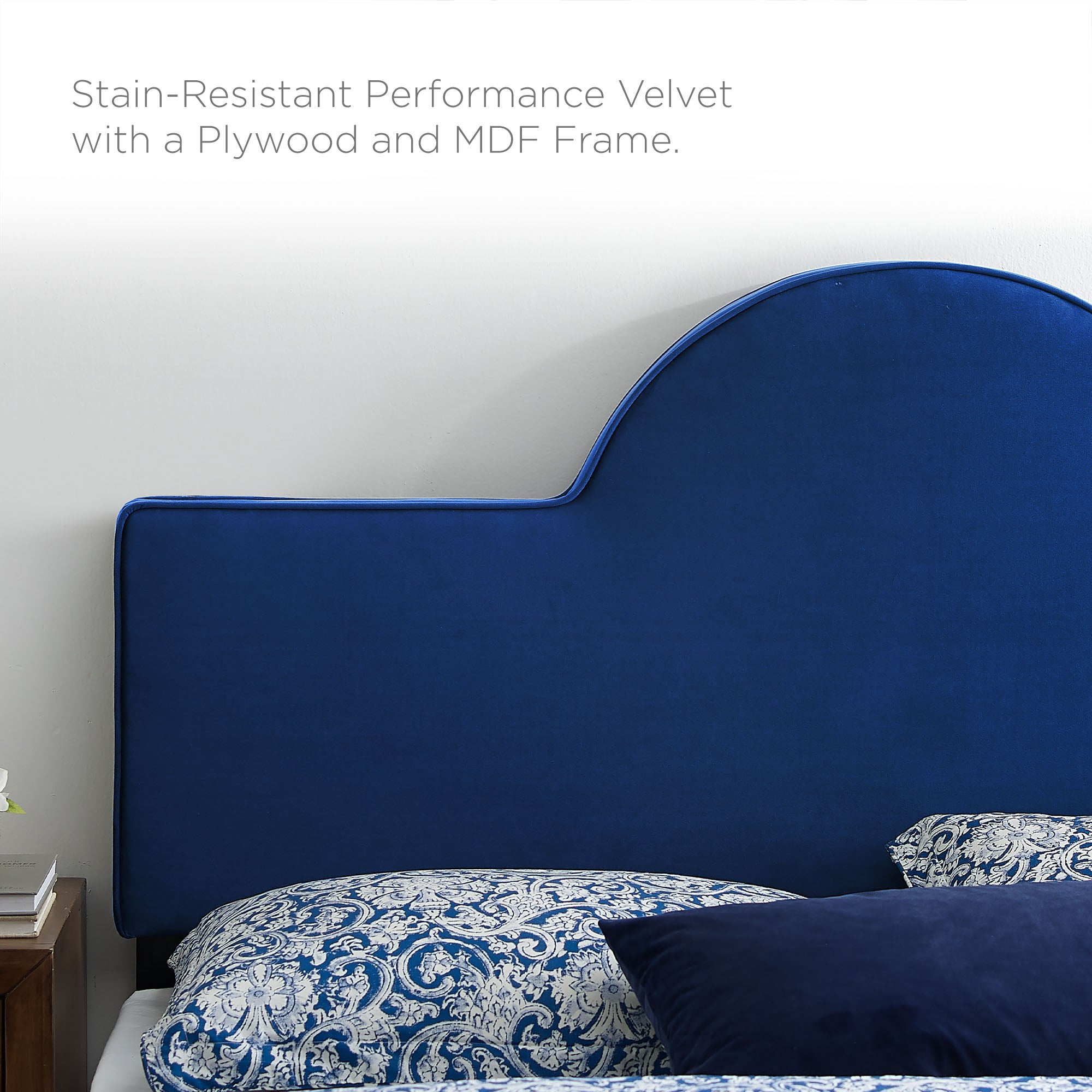 Sunny Navy Performance Velvet Twin Bed