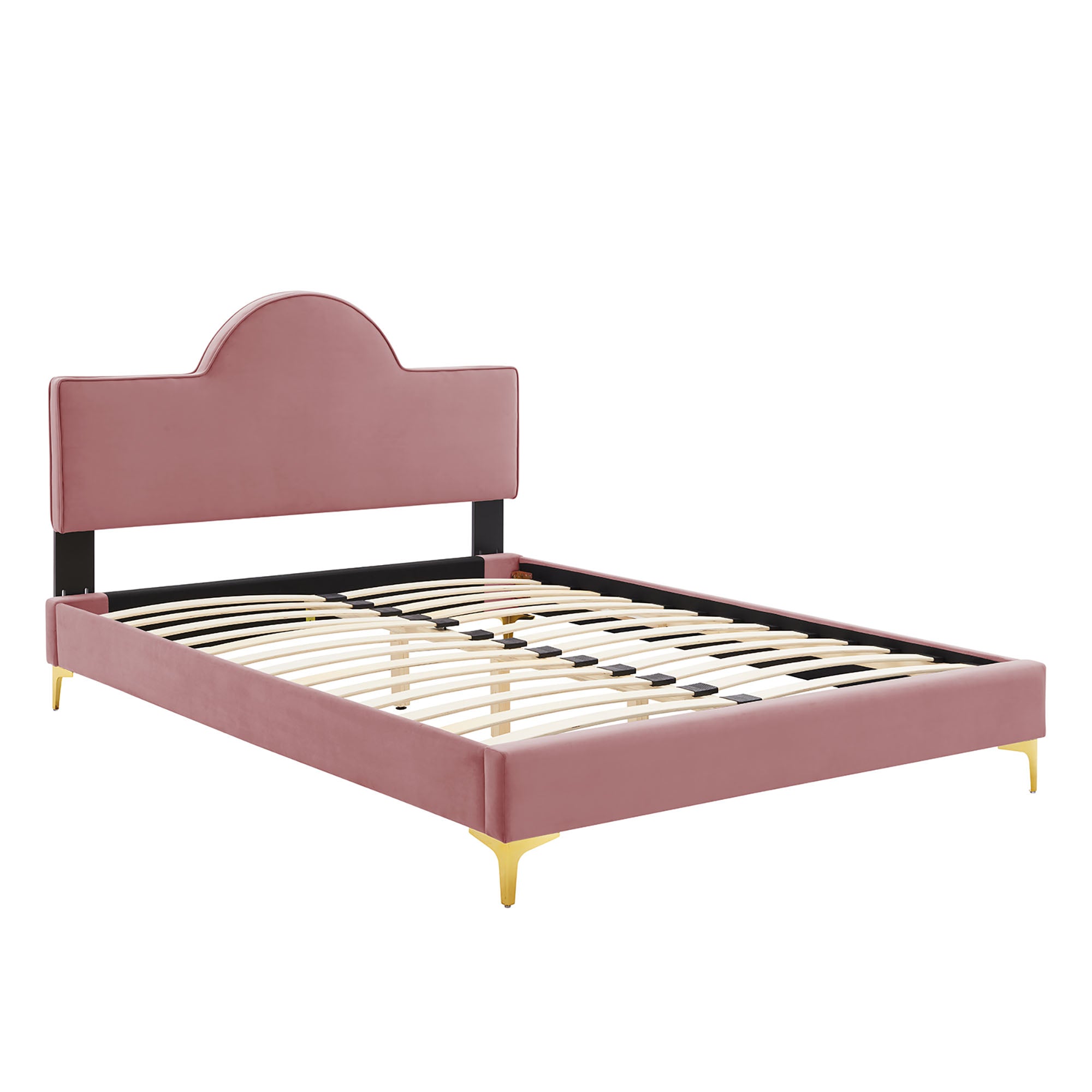 Sunny Dusty Rose Performance Velvet King Bed