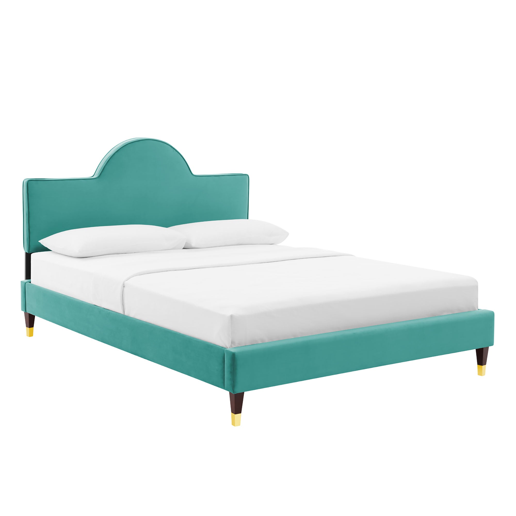 Aurora Teal Performance Velvet Twin Bed