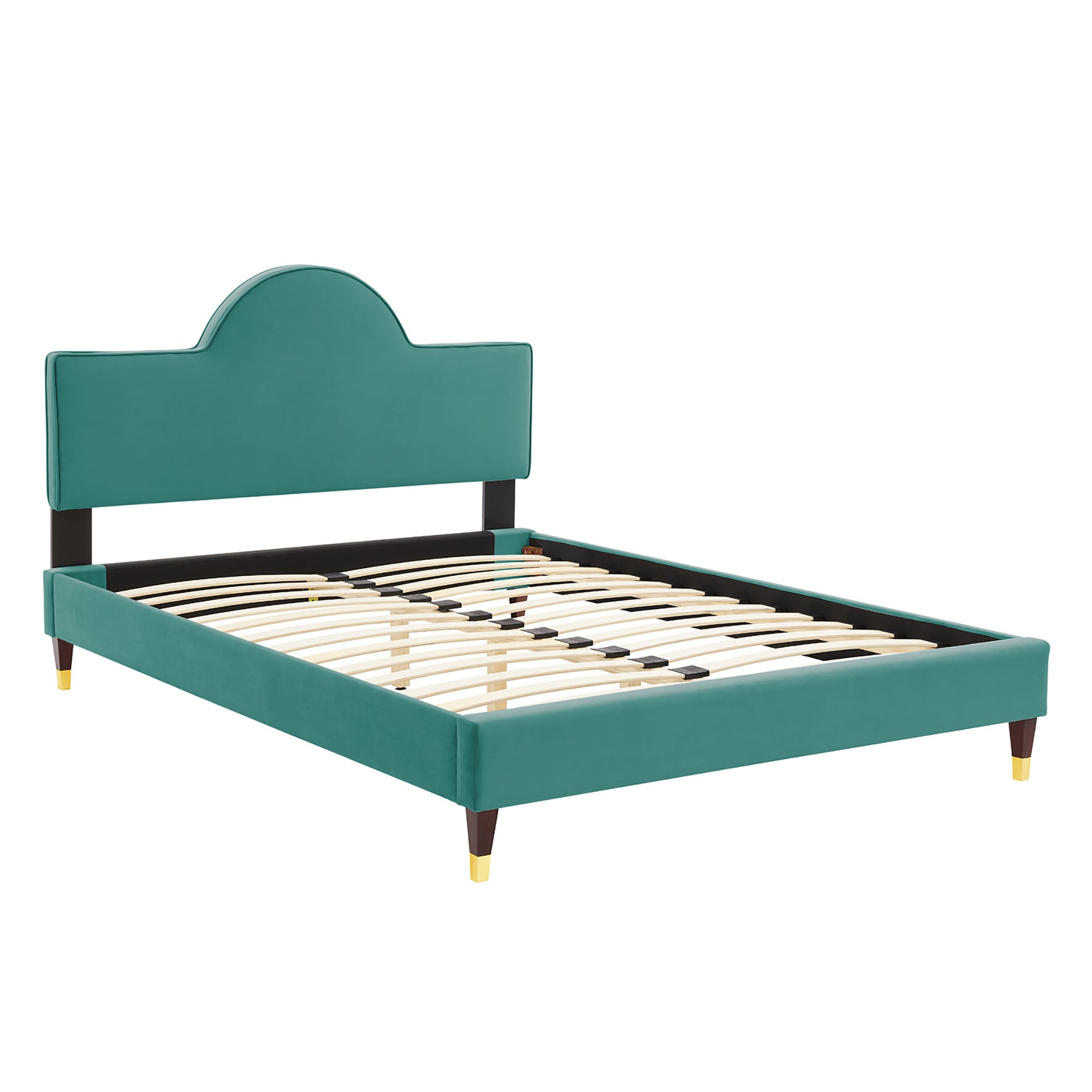 Aurora Teal Performance Velvet Twin Bed