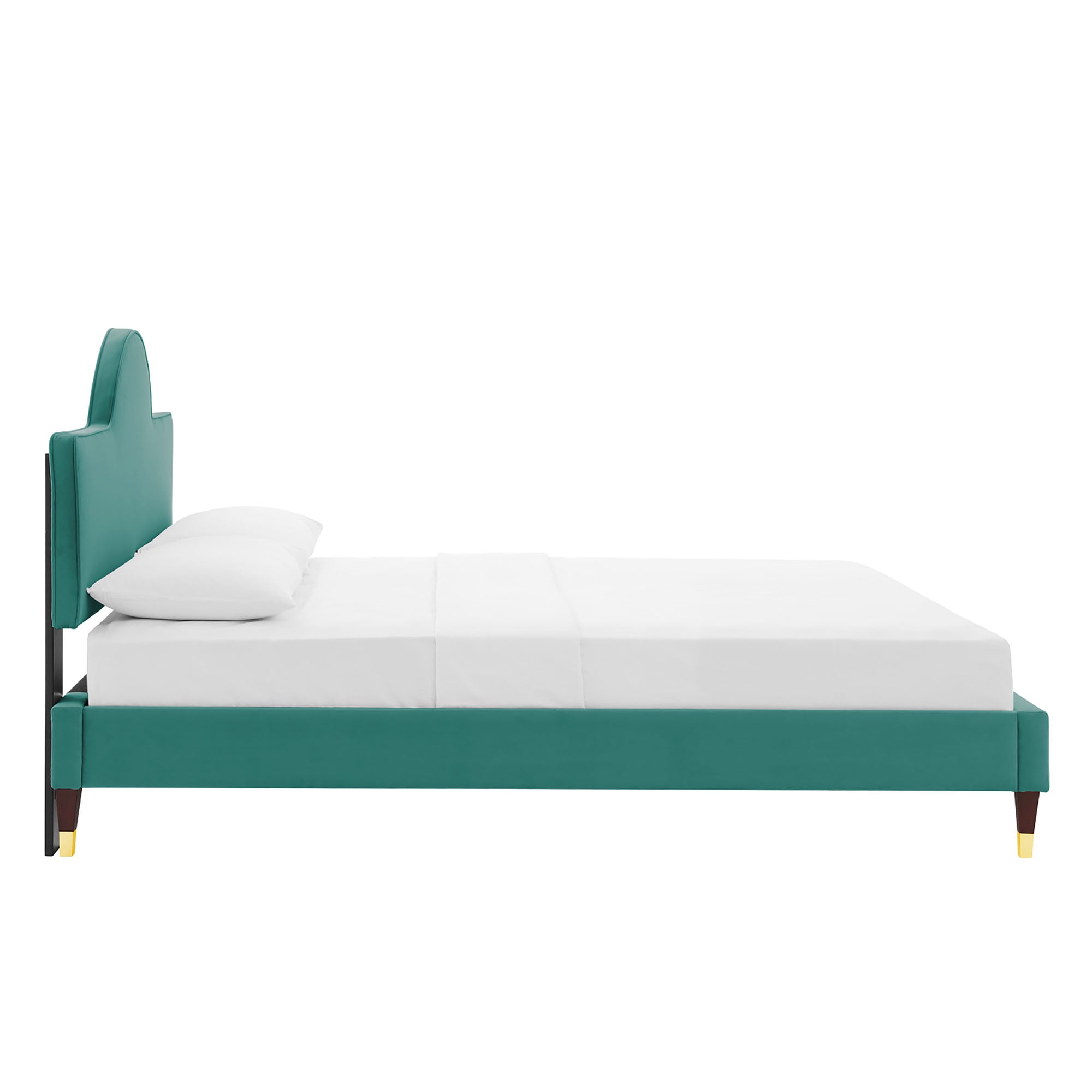 Aurora Teal Performance Velvet Twin Bed