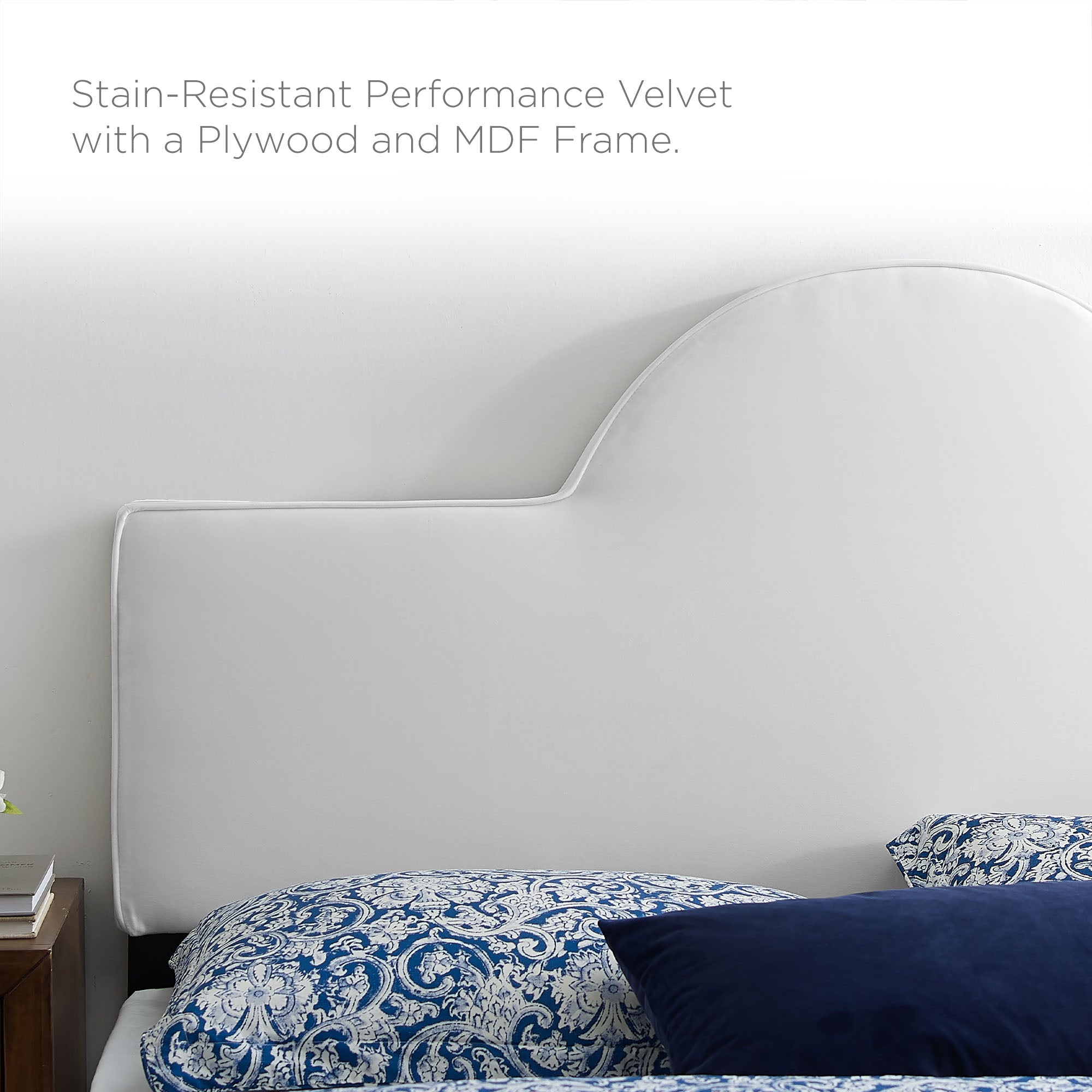 Aurora White Performance Velvet King Bed