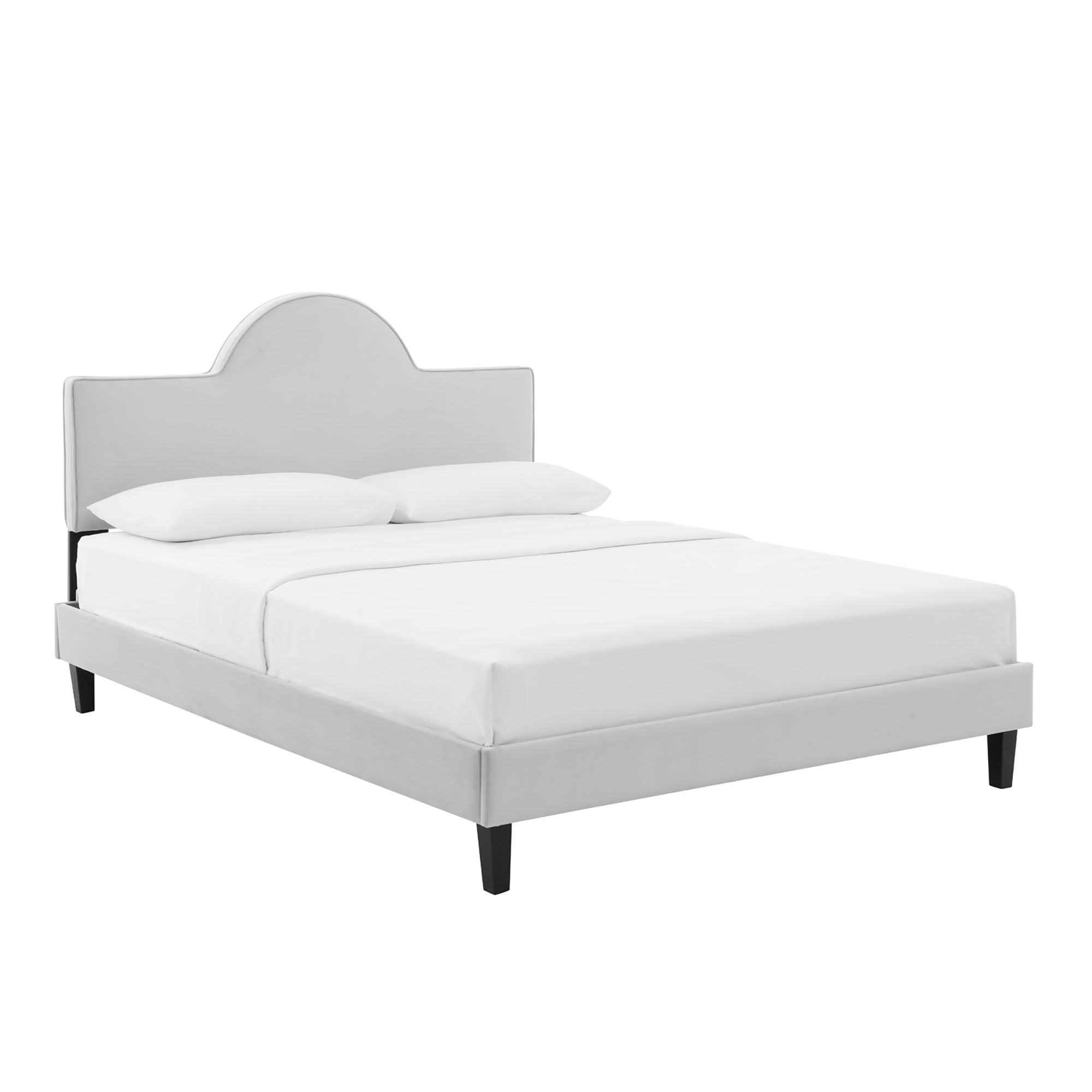 Soleil Light Gray Performance Velvet Twin Bed