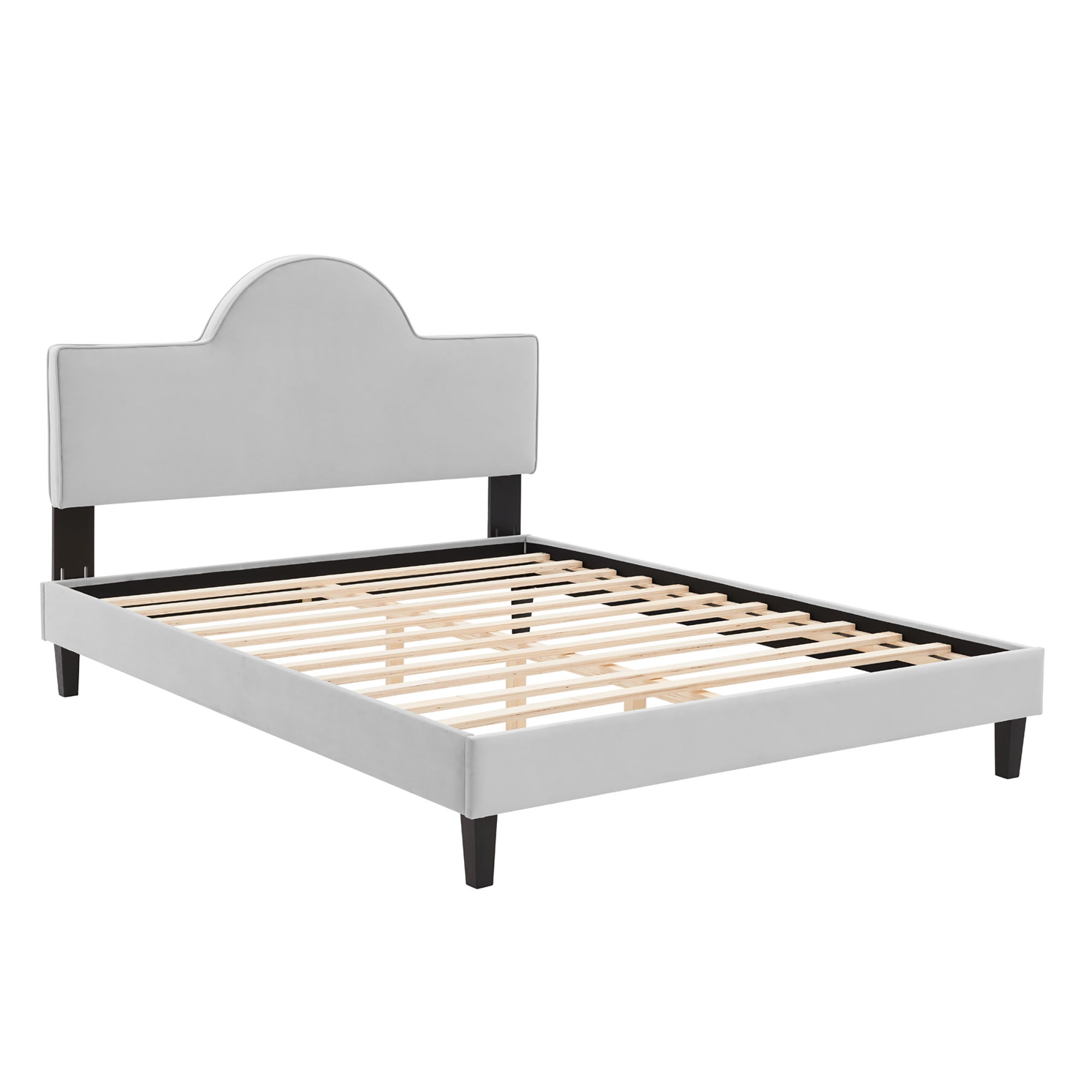 Soleil Light Gray Performance Velvet Twin Bed