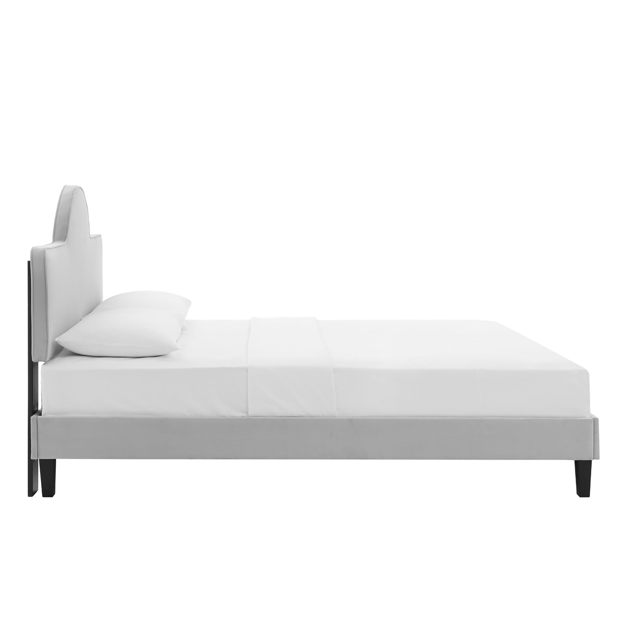 Soleil Light Gray Performance Velvet Twin Bed