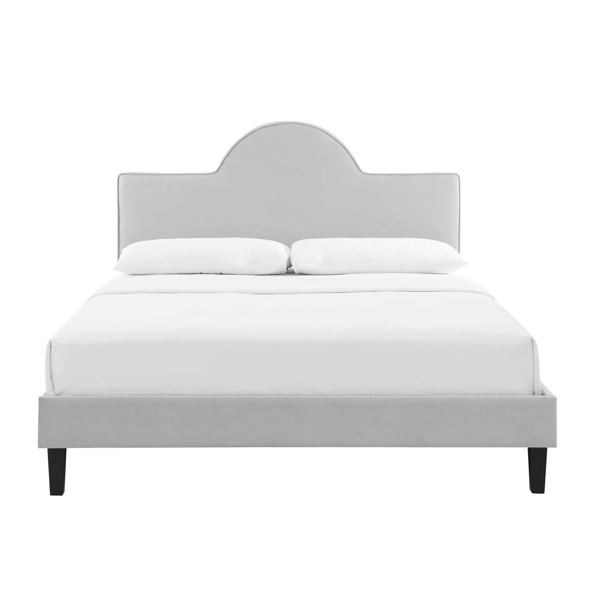 Soleil Light Gray Performance Velvet Twin Bed