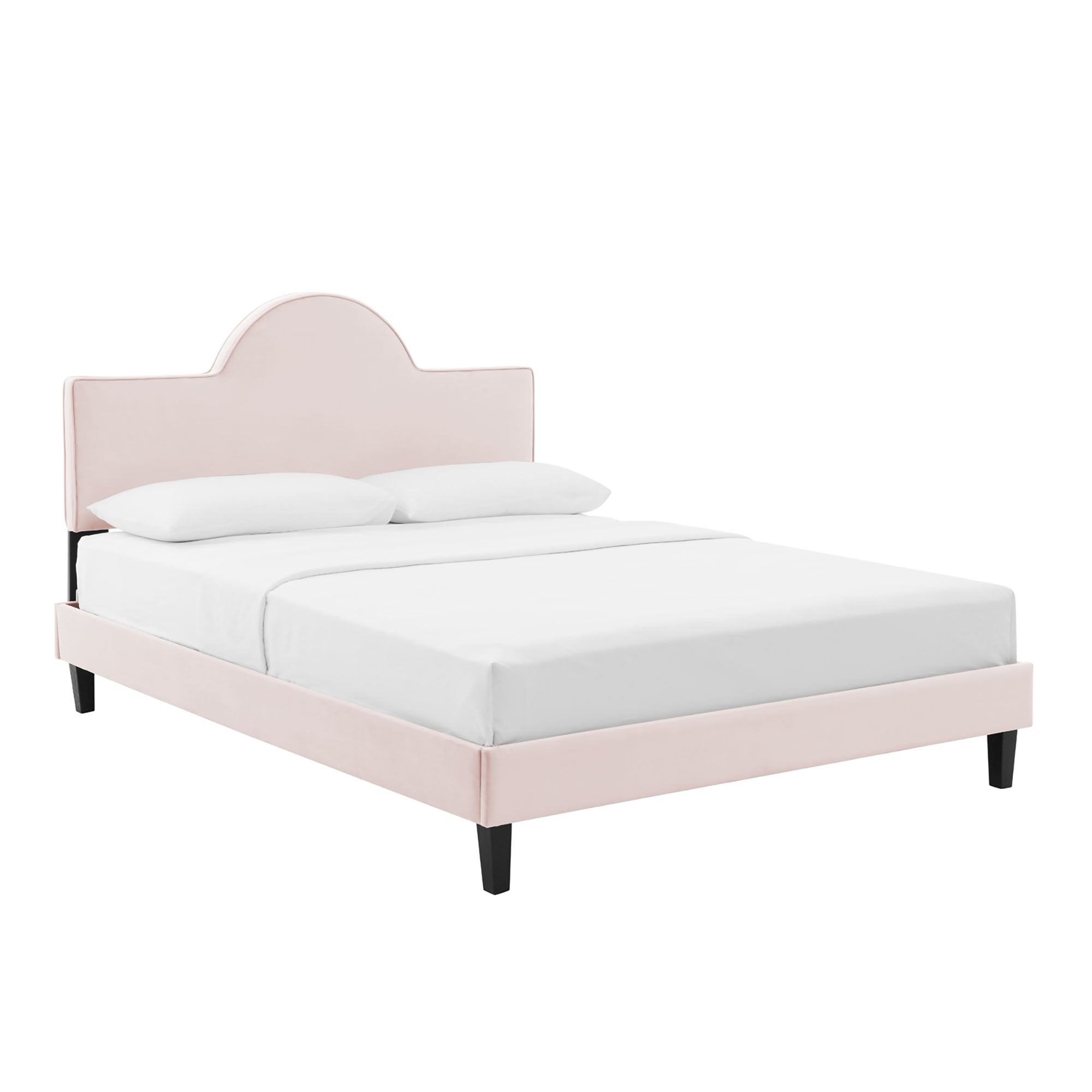 Soleil Pink Performance Velvet Full Bed