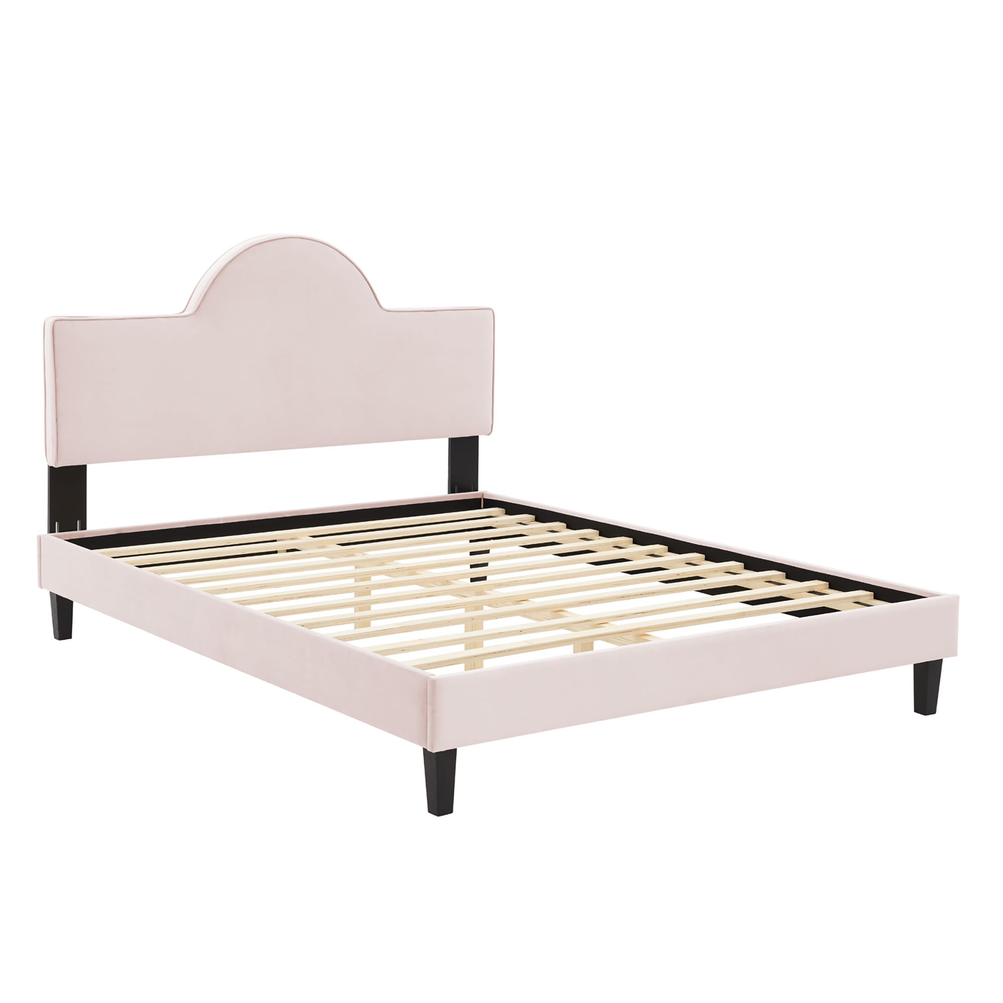 Soleil Pink Performance Velvet Full Bed