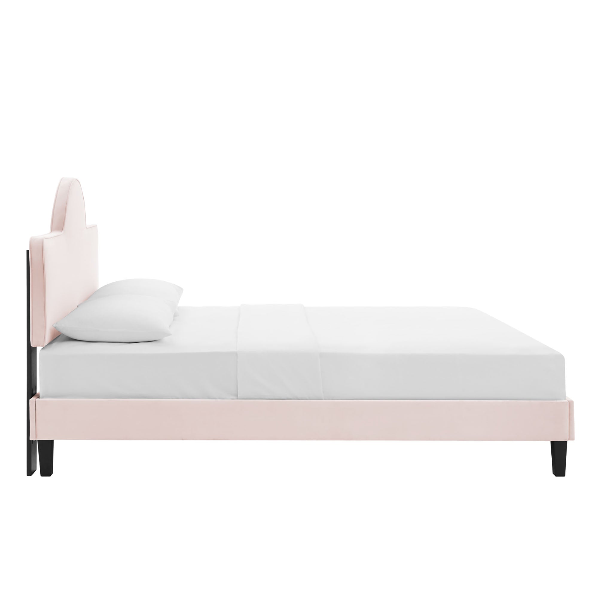 Soleil Pink Performance Velvet Full Bed