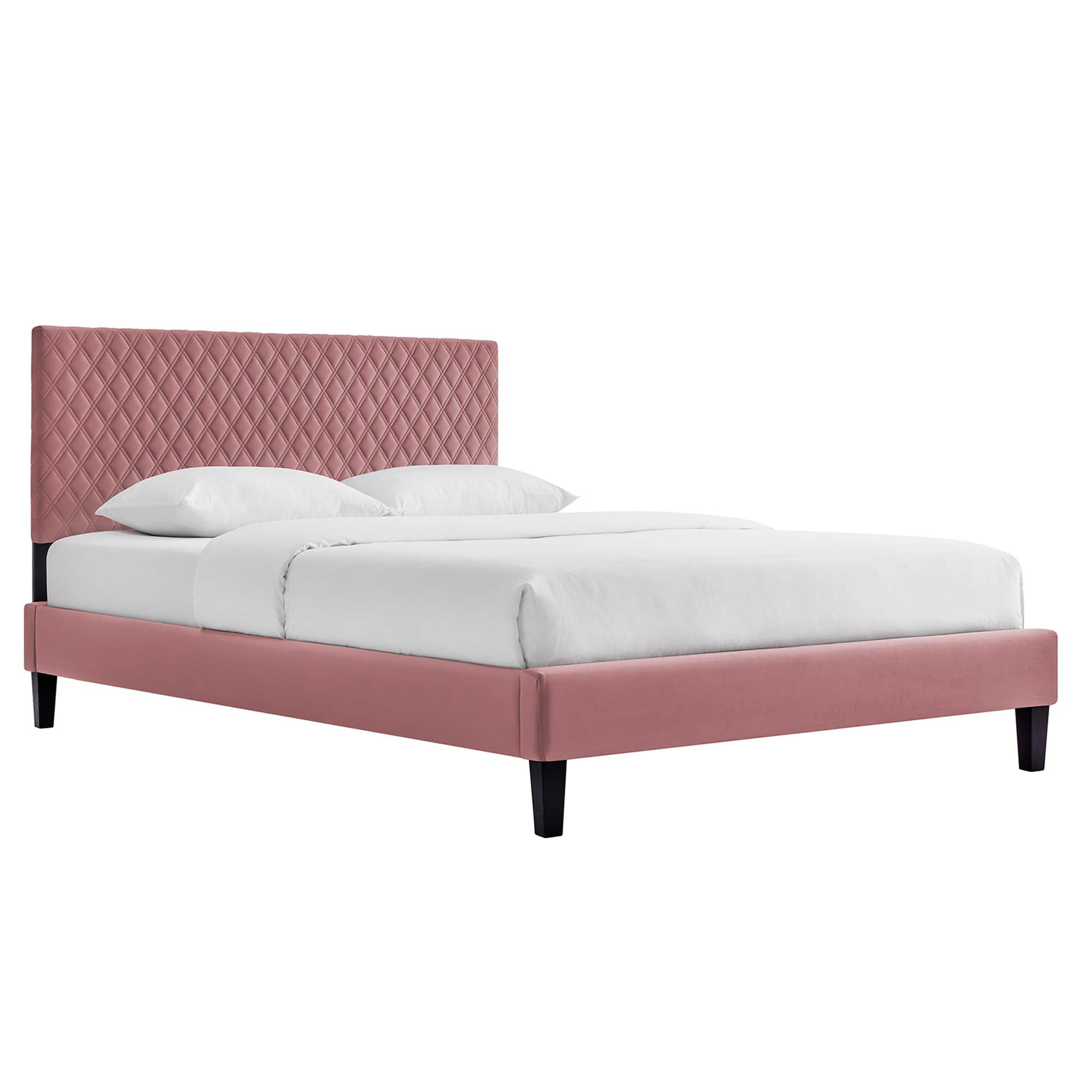 Garcelle Dusty Rose Performance Velvet King Platform Bed