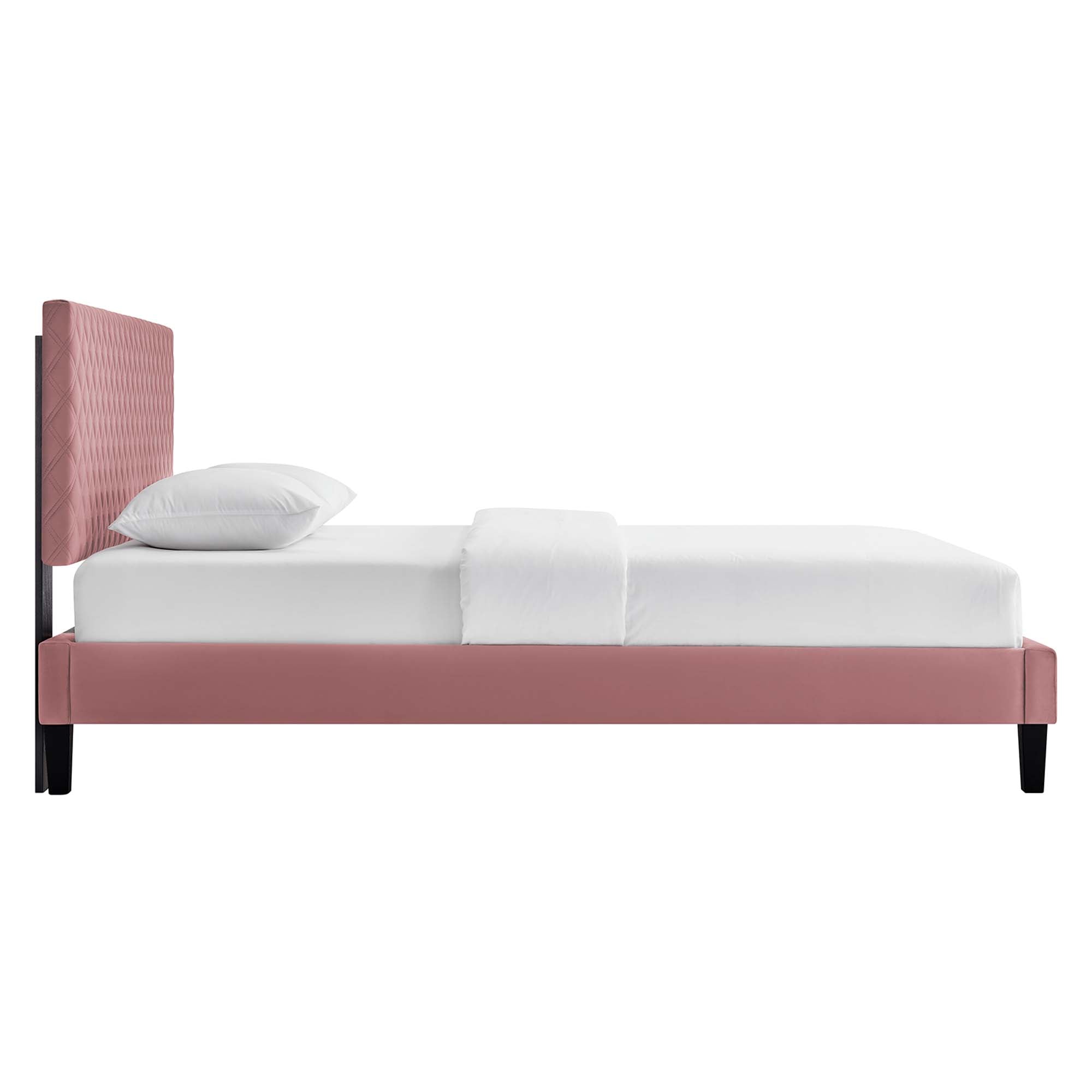 Garcelle Dusty Rose Performance Velvet King Platform Bed