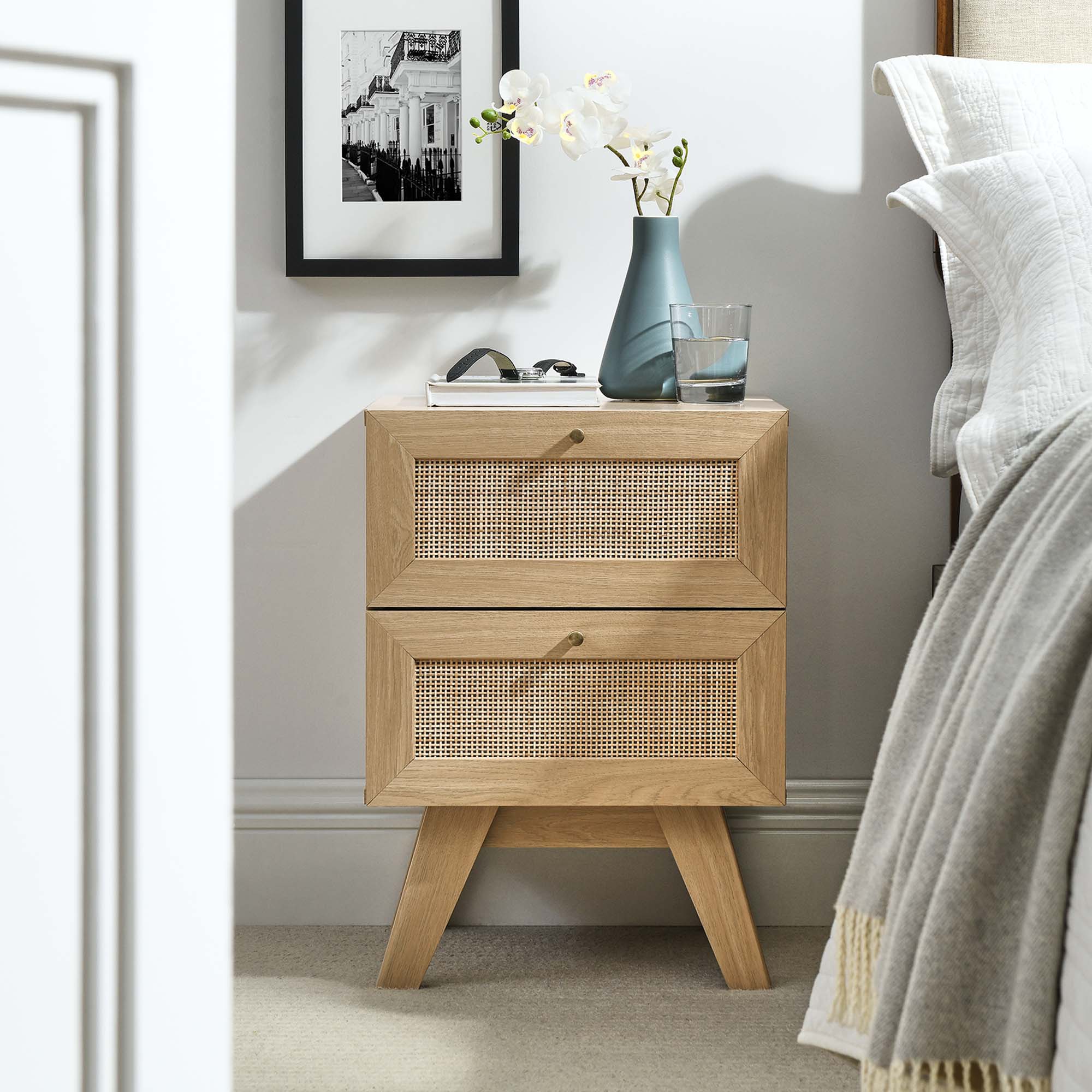 Soma 2-Drawer Nightstand, Oak
