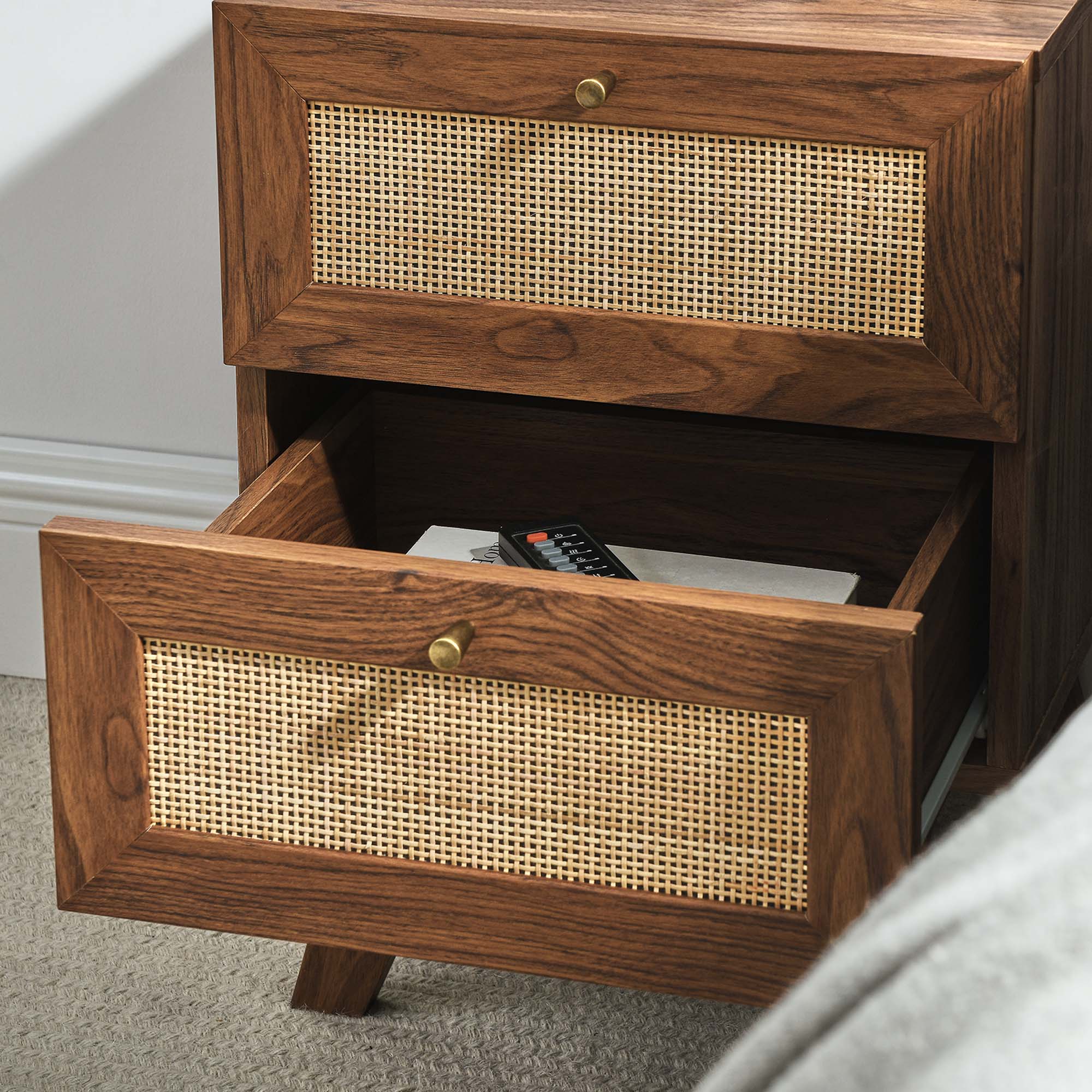 Soma 2-Drawer Nightstand, Walnut