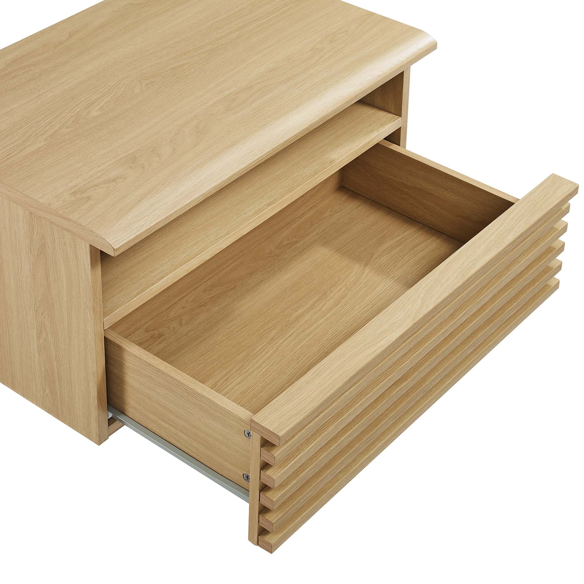 Render Wall-Mount Nightstand, Oak